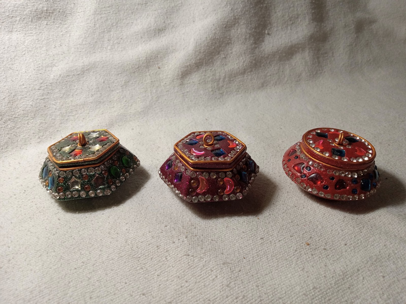 3 - 2 inch Trinket Boxes Made in India