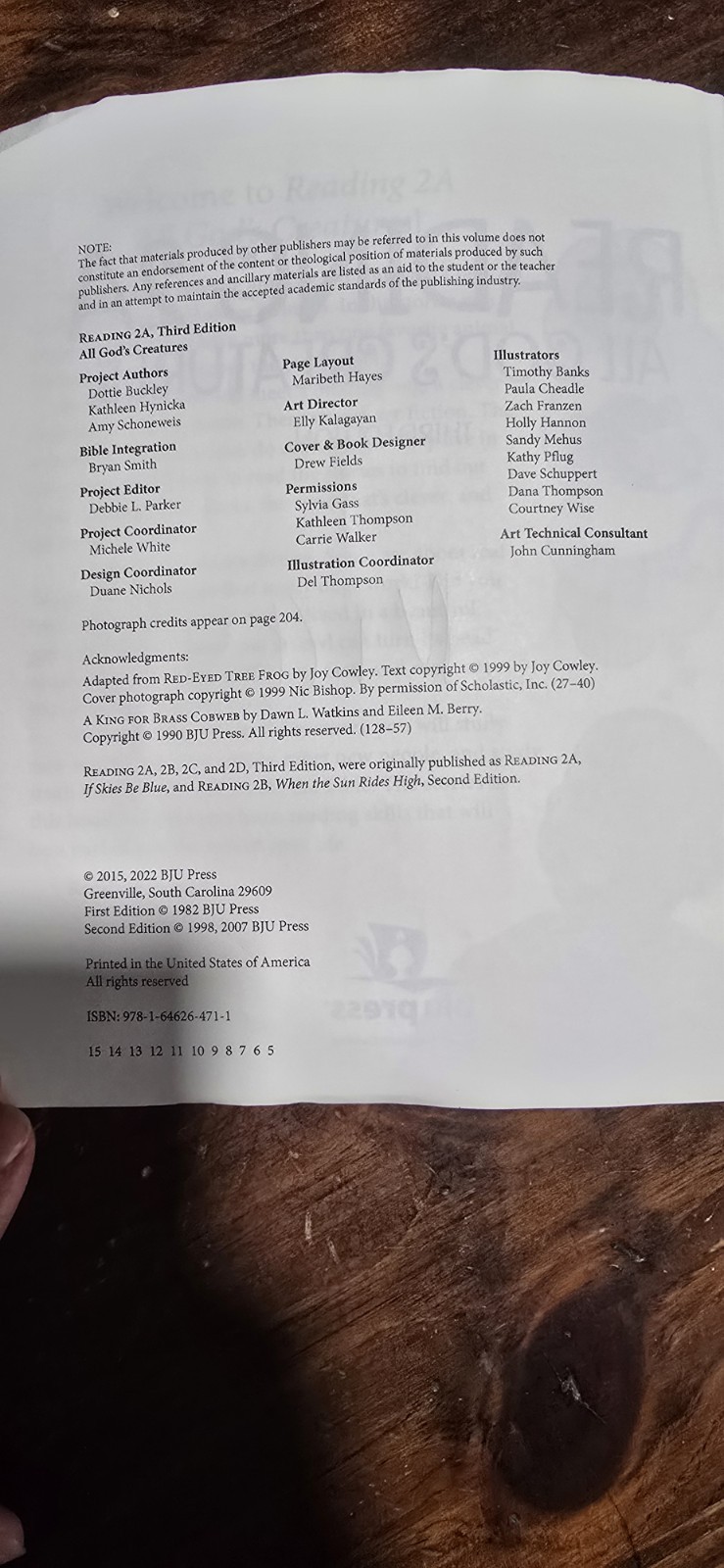 BJU Press Reading Third Edition Books 2A 2B 2C 2D