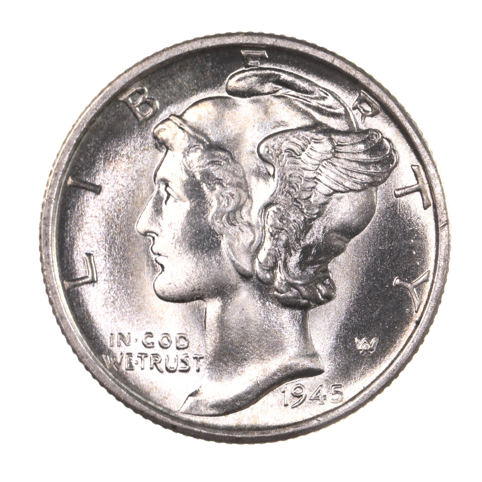 1945-S AU Mercury Dime Ungraded Coin
