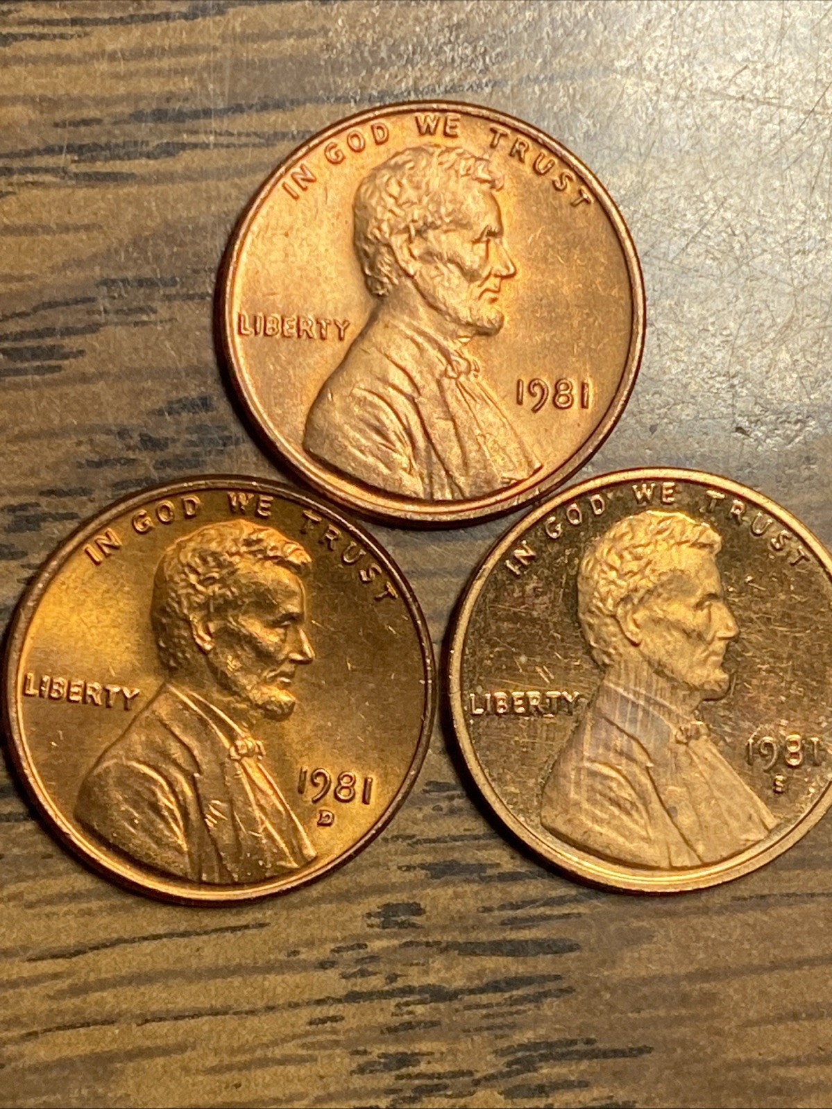 Lot 0f 3 1981- PDS Uncirculated Lincoln Pennies $4.95 Free Shipping.