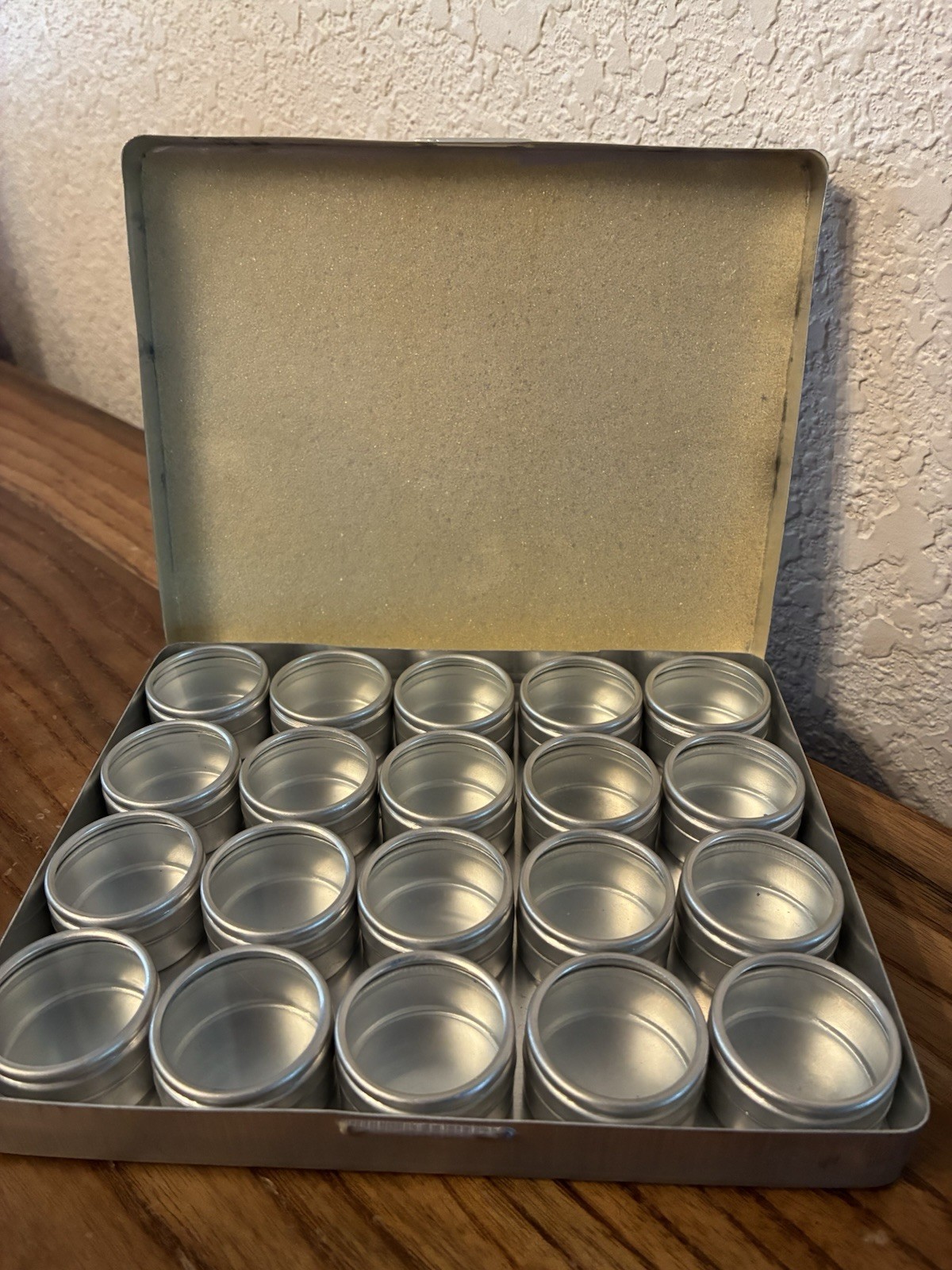 20 Mini Aluminum Storage Containers With Clear Lid. Made In India