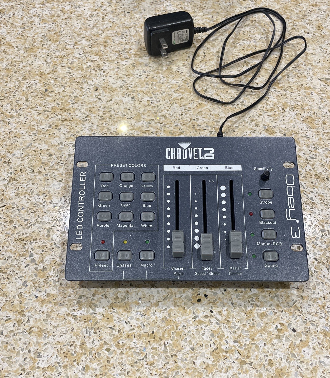 Chauvet Obey 3 LED DMX Controller LOT (2)  RGB Stage Lightning Working & 4 Parts