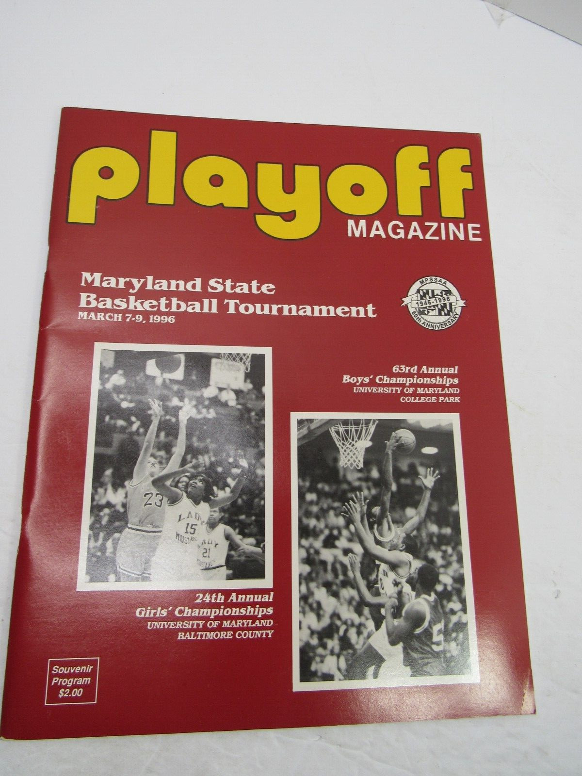 VTG 1996 PLAYOFF Magazine Maryland State Basketball Finals High School Pepsi Ad