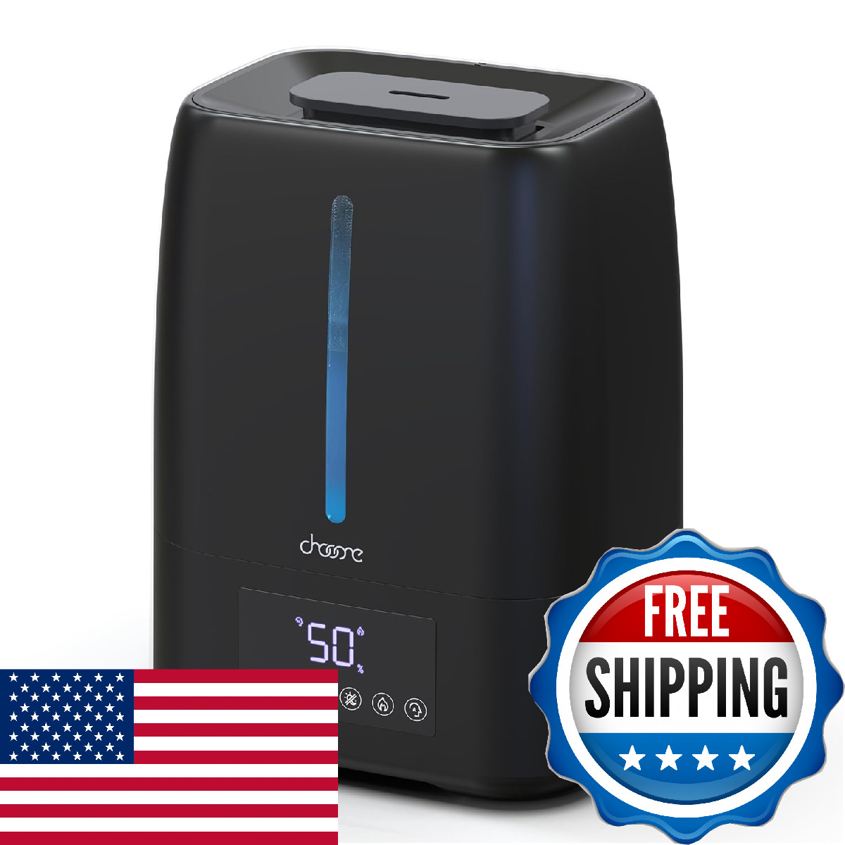 Chooone 6L Top Fill Ultrasonic Humidifier - Cool and Warm Mist for Bedroom, Baby