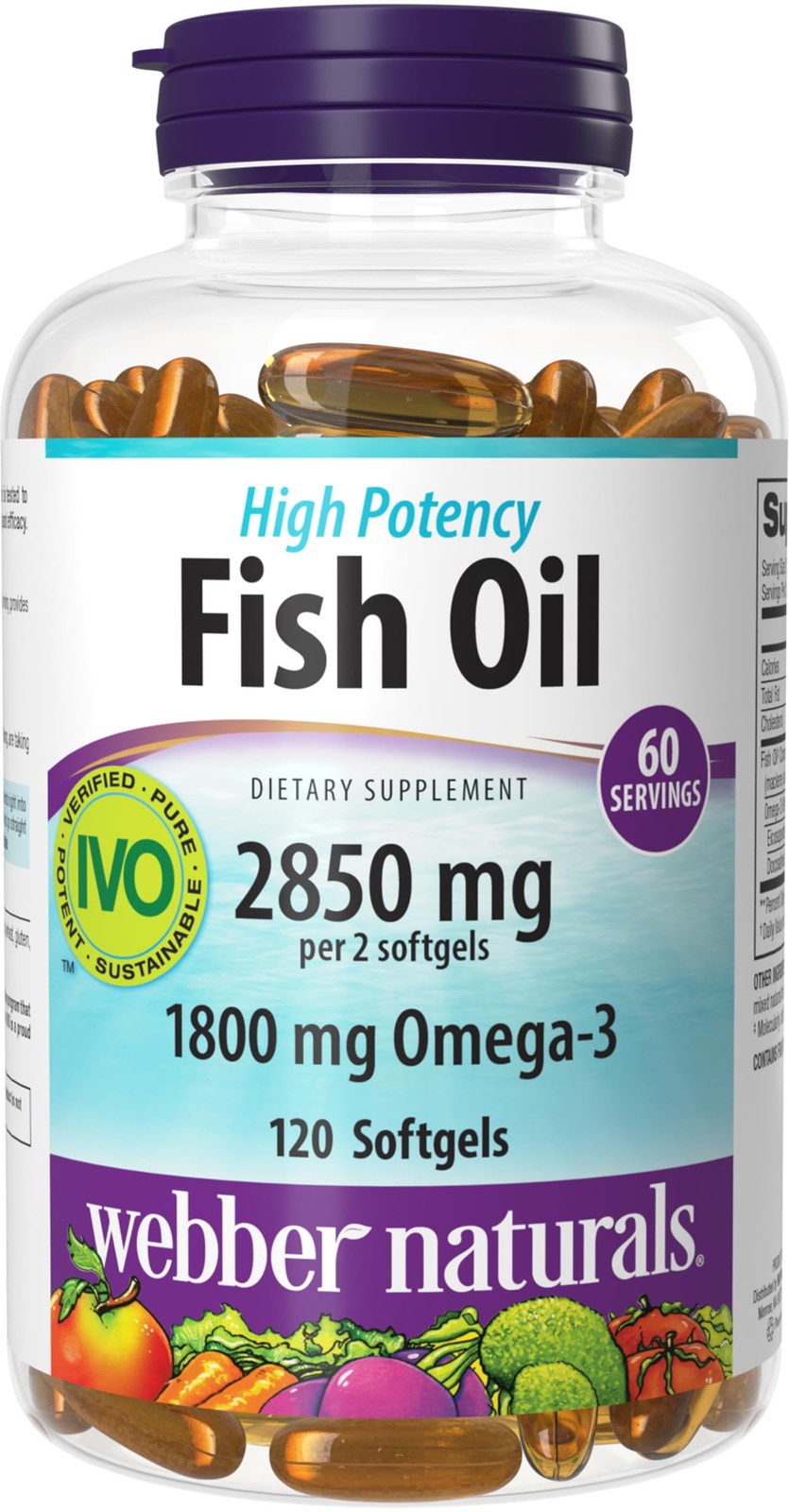 Webber Naturals Fish Oil 2850 mg, High Potency, 1,800 120 Count (Pack of 1)