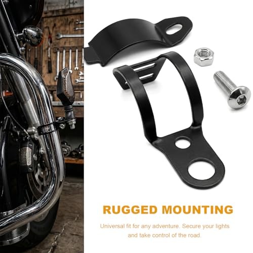 2 Pairs Motorcycle Fork Indicator Brackets, Motorbike Fork Light Black