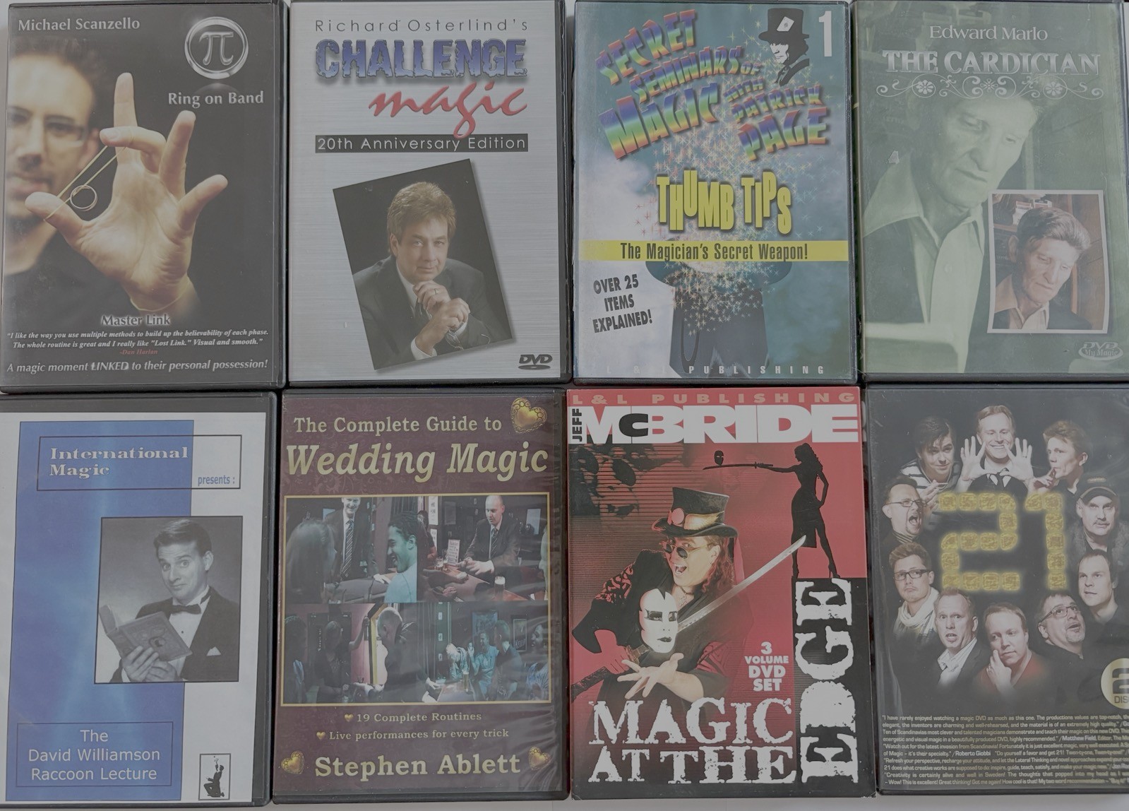 Bulk Lot Of 8 x MAGIC DVDs As Pictured Magician Trick Instructional Tuition M17