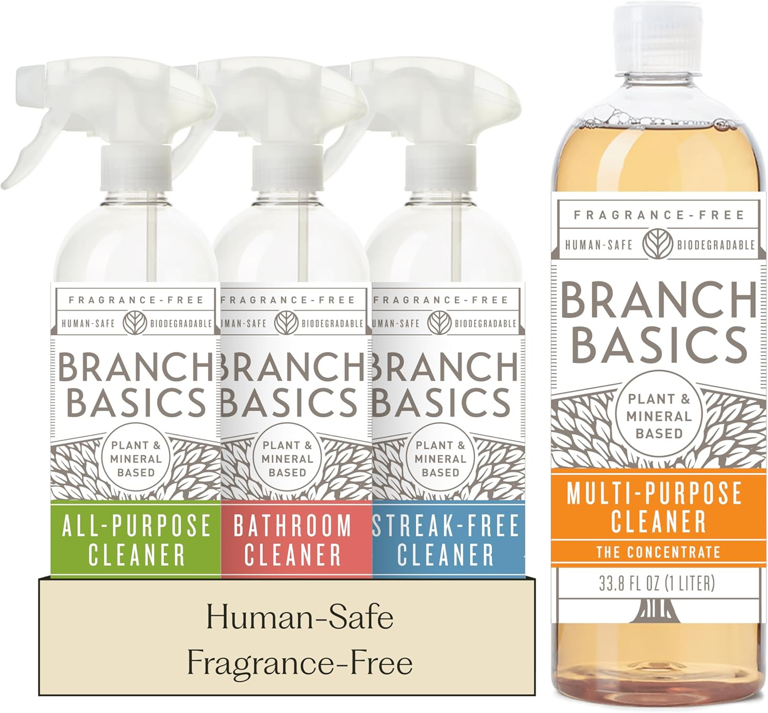 Cleaning Essentials Kit: All Purpose, Glass and Bathroom Cleaner - Concentrate (