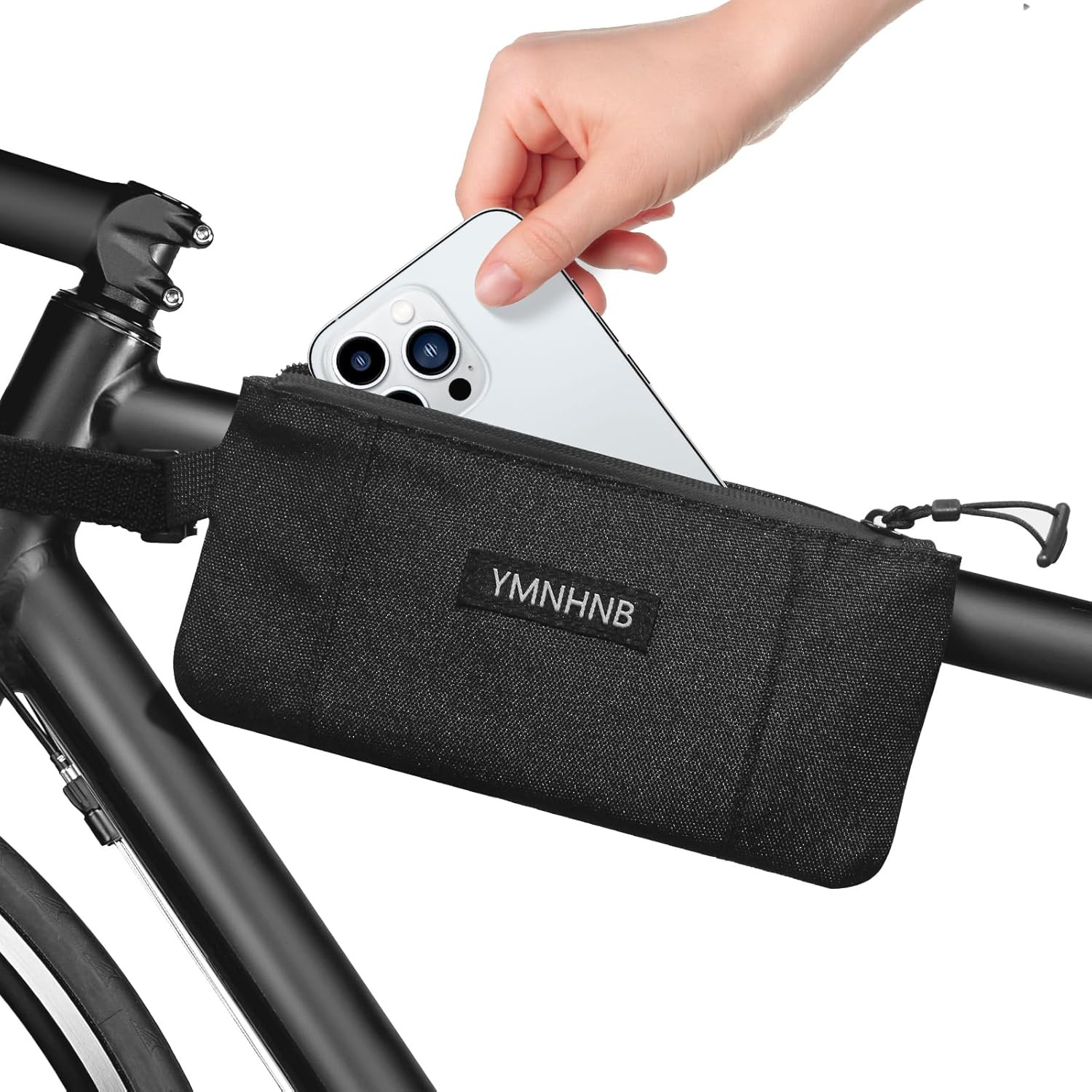 Bike Frame Bag – Water-Resistant Top Tube Bike Bag, Minimalist Bicycle Storage P
