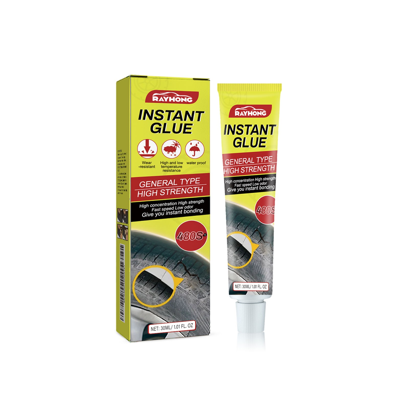 Instant Glue, Car Tire Crack Repair Glue Tire Maintenance Repair Glue Se