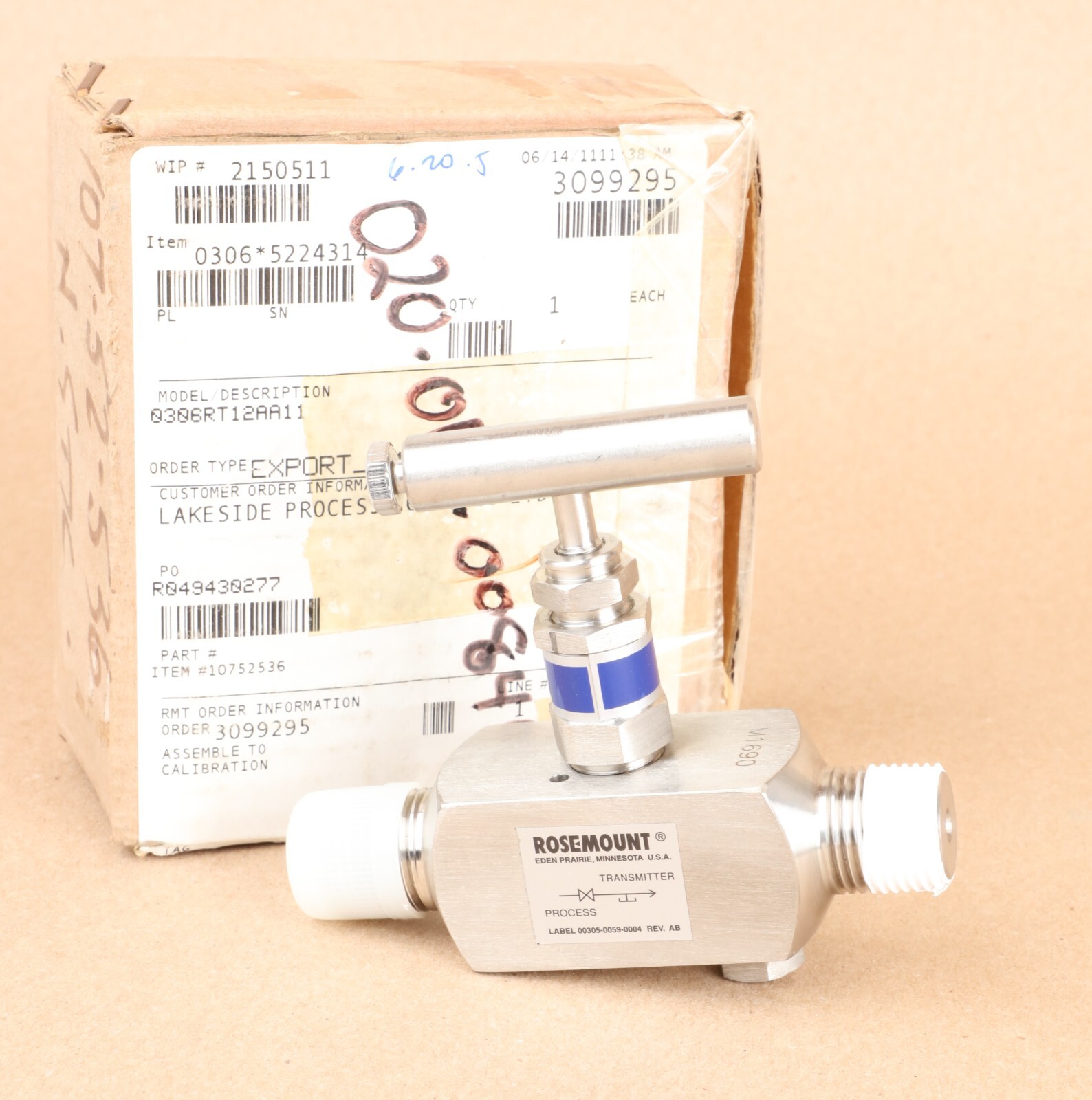 Rosemount C306111125-0000 Needle Isolation Valve