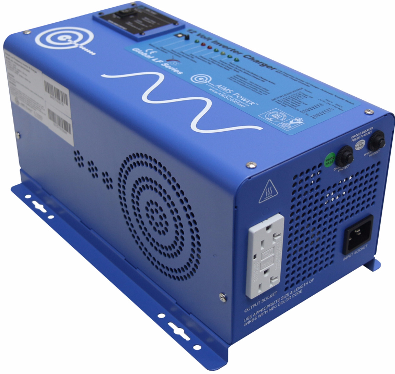AIMS Power PICOGLF15W12V120VR 1500 Watt Pure Sine Inverter Charger New Open Box