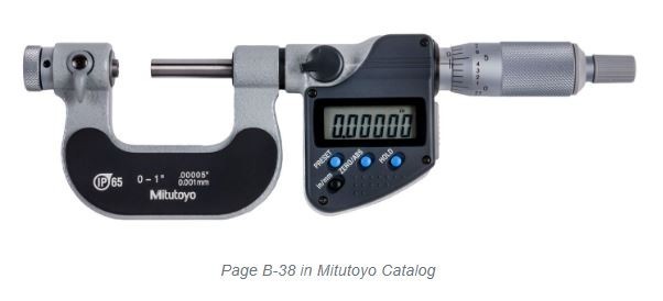 Mitutoyo 326-351-30 - Digimatic Screw Thread Micrometer 0" - 1"/ 25mm SPC IP65