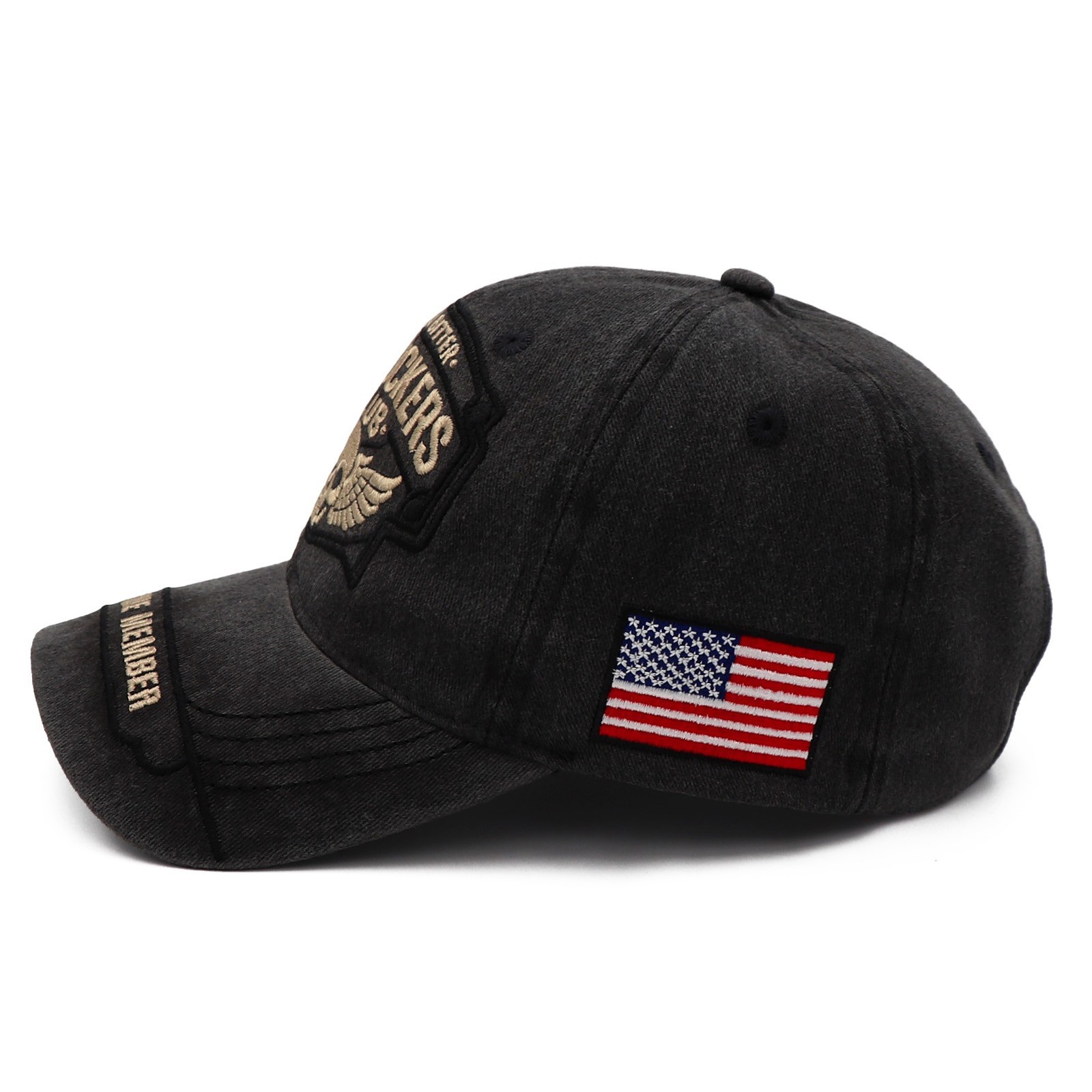 "OLD F*CKERS CLUB" Lifetime Member Skull Embroidered Washed Cotton Baseball Cap