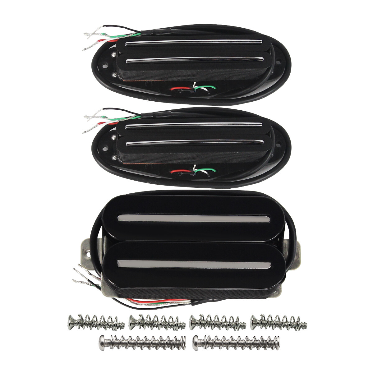 Black HSS Hot Dual Rail Pickup Set Electric Guitar Humbucker Ceramic Double Coil