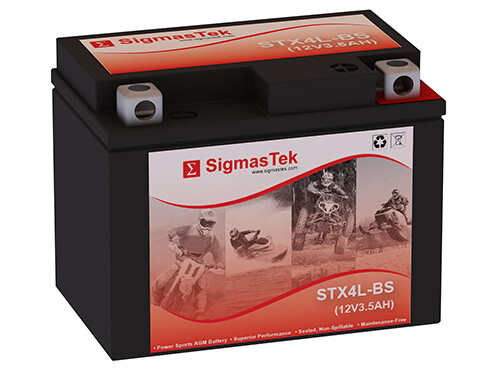 SigmasTek STX4L-BS SLA Battery Replacement for Kawasaki Z125 PRO 125CC 2017-2022