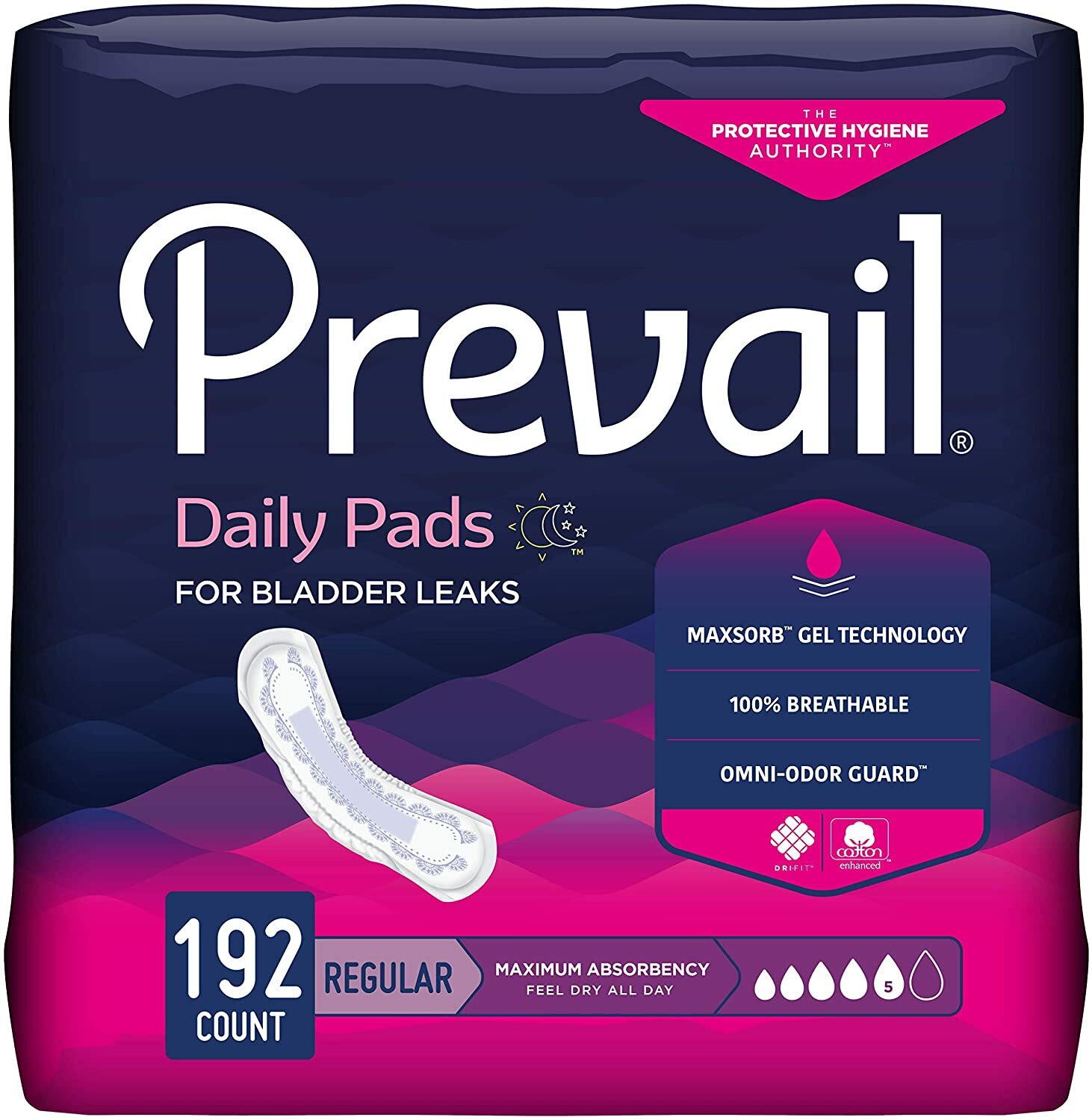 Prevail Bladder Control Pad 11'' Length, Maximum - Case of 192