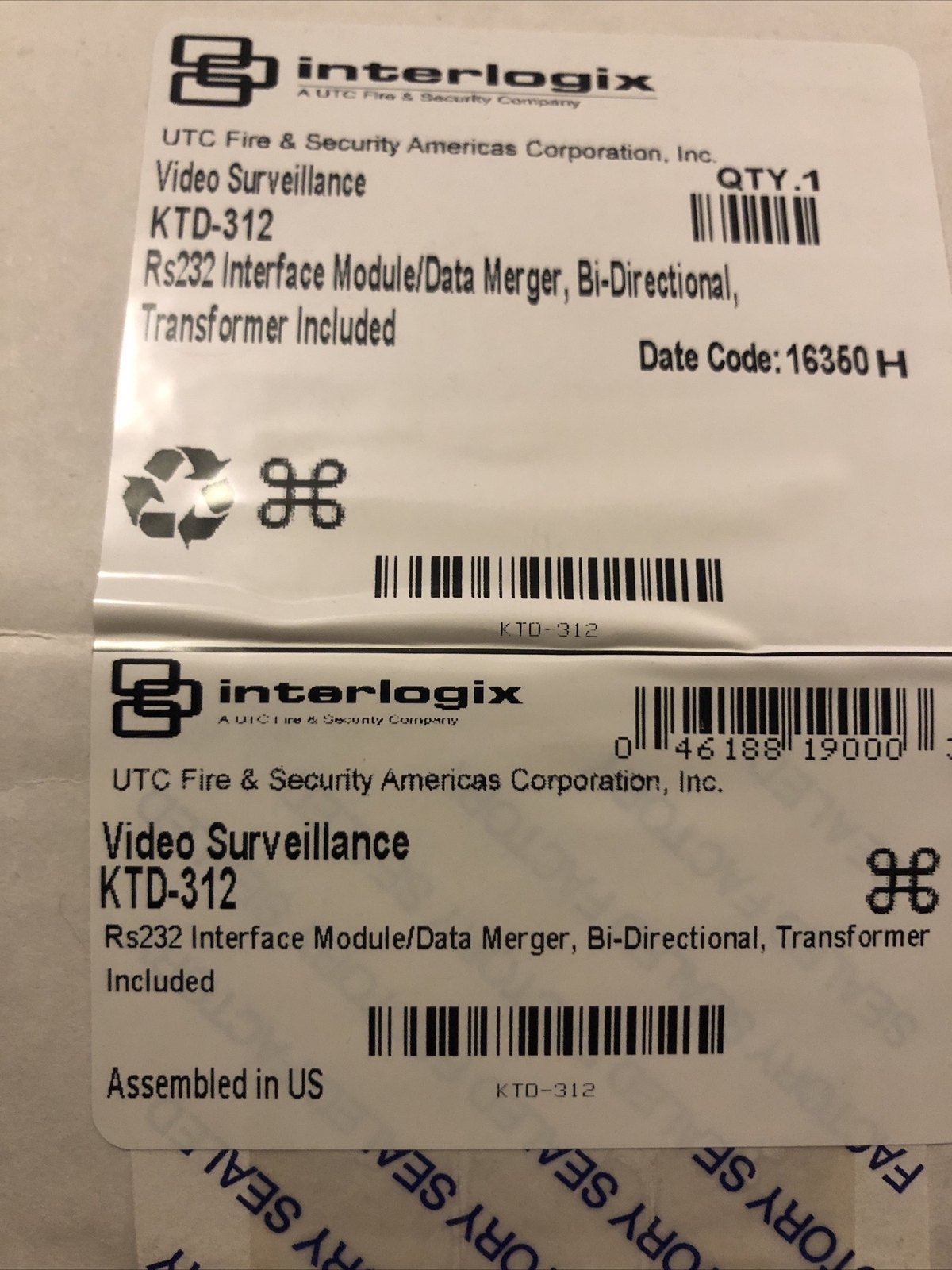 GE Interlogix  KTD-312. Rs232 Interface Module/Data Manager.