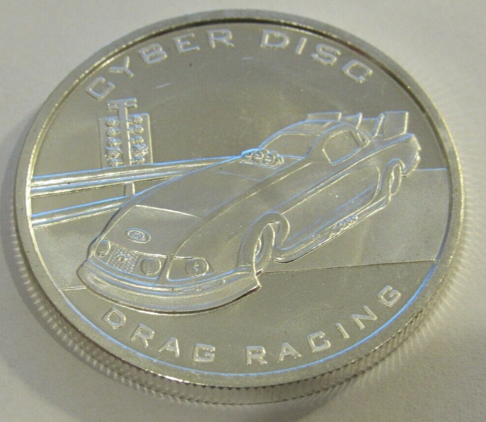 Cyber Disc Drag Racing 1 Troy Oz. .999 Fine Silver - Funny Car Race Car