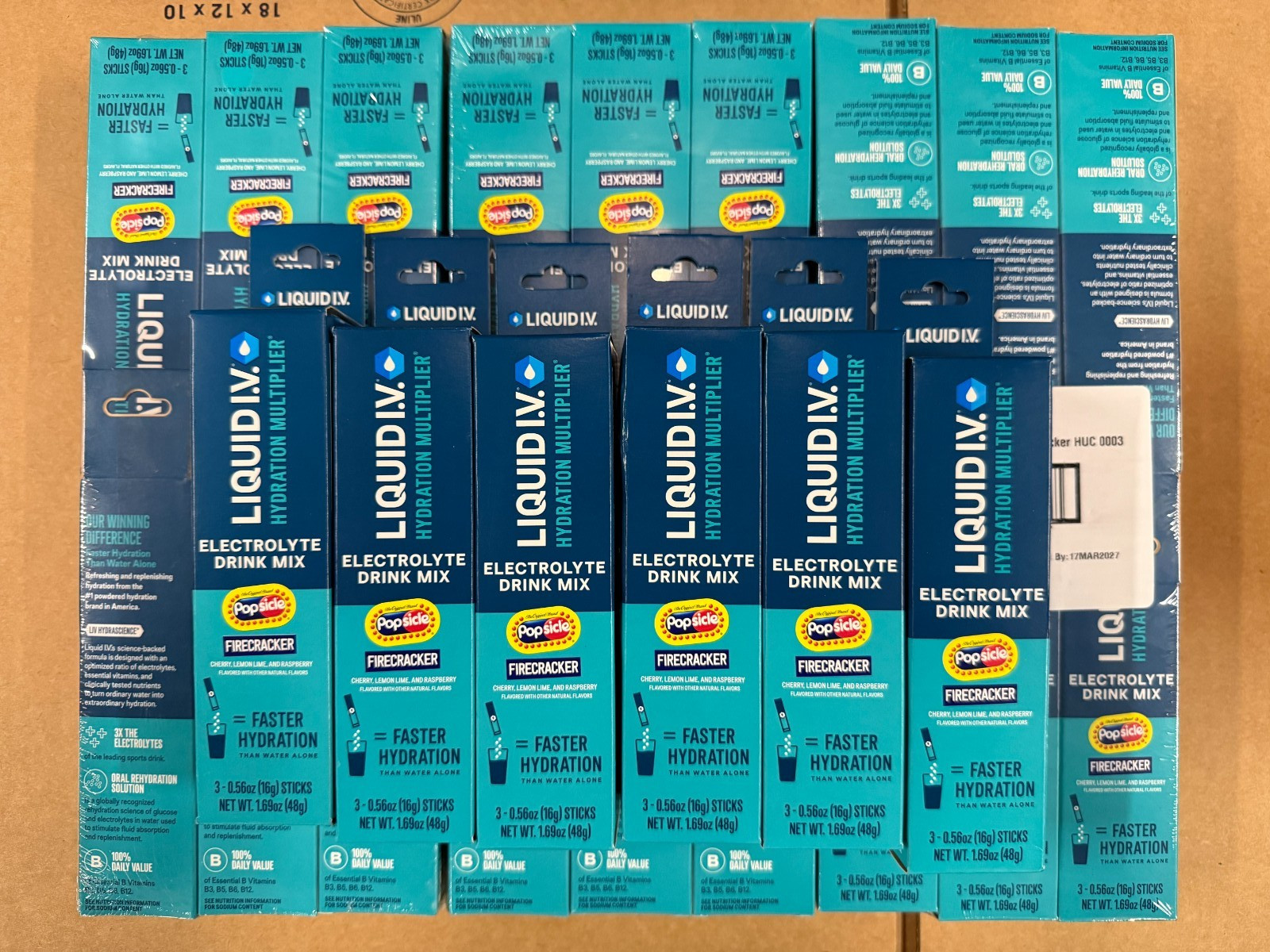 72 Packs Liquid IV Firecracker Popsicle Hydration Multiplier Electrolytes 03/27