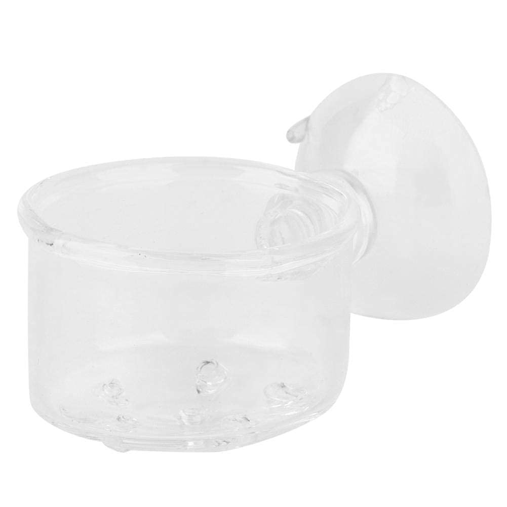 Aquarium Feeder, Transparent Suction Cup Fishes Feeding Glass Hole