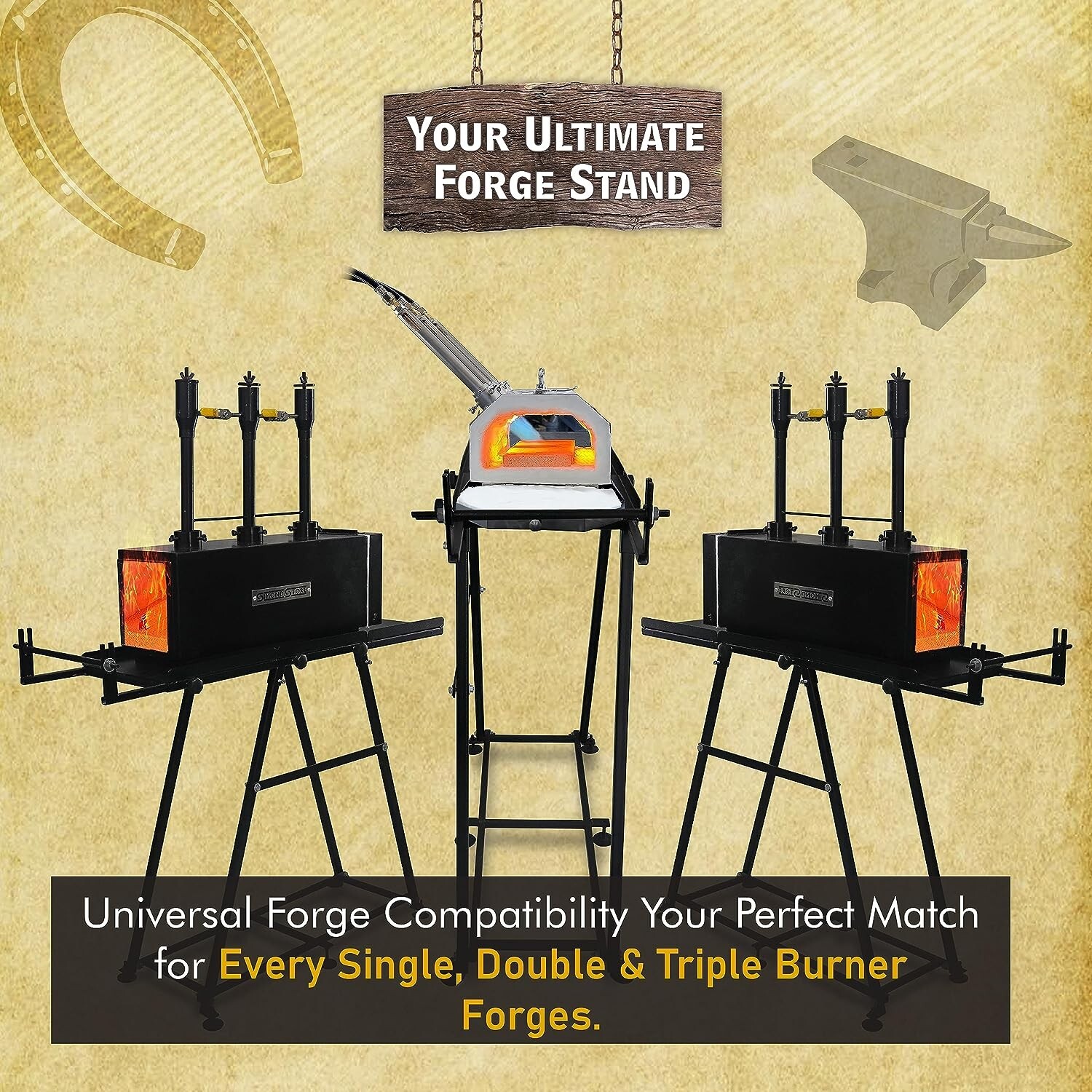 SIMOND STORE Forge Stand Compatible to All Single, Double, three burner Forge