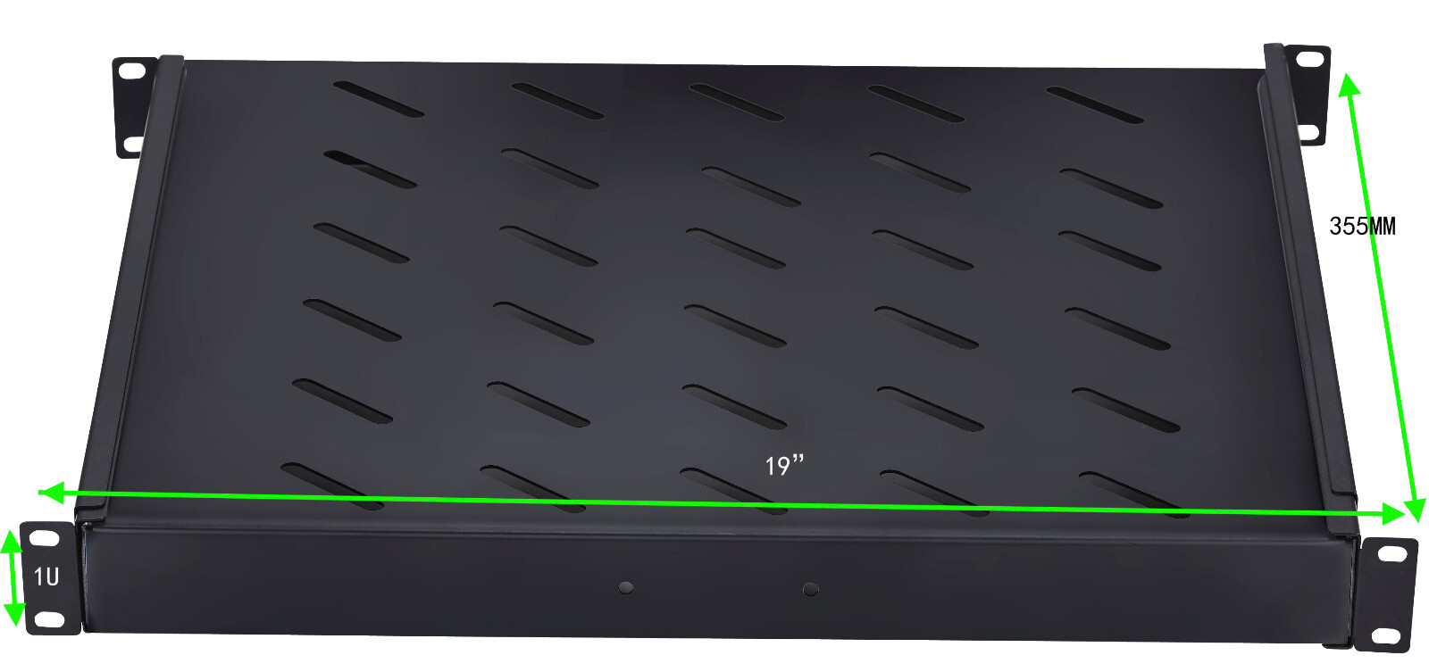 Sliding Server Shelf 1U 19" 4 Post Rack Mount Adjustable 14" - 17" 40lb Capacity