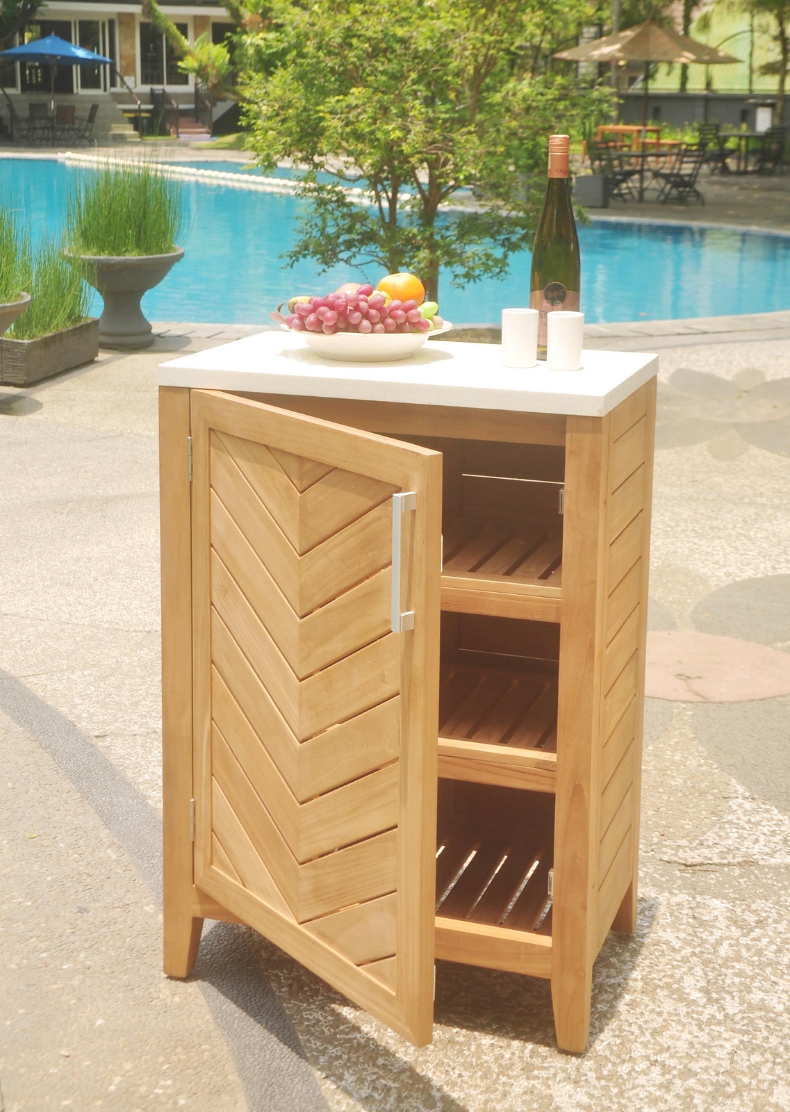 VENTURA TEAK CABINET 1 DOOR - PATIO / POOL / GARDEN