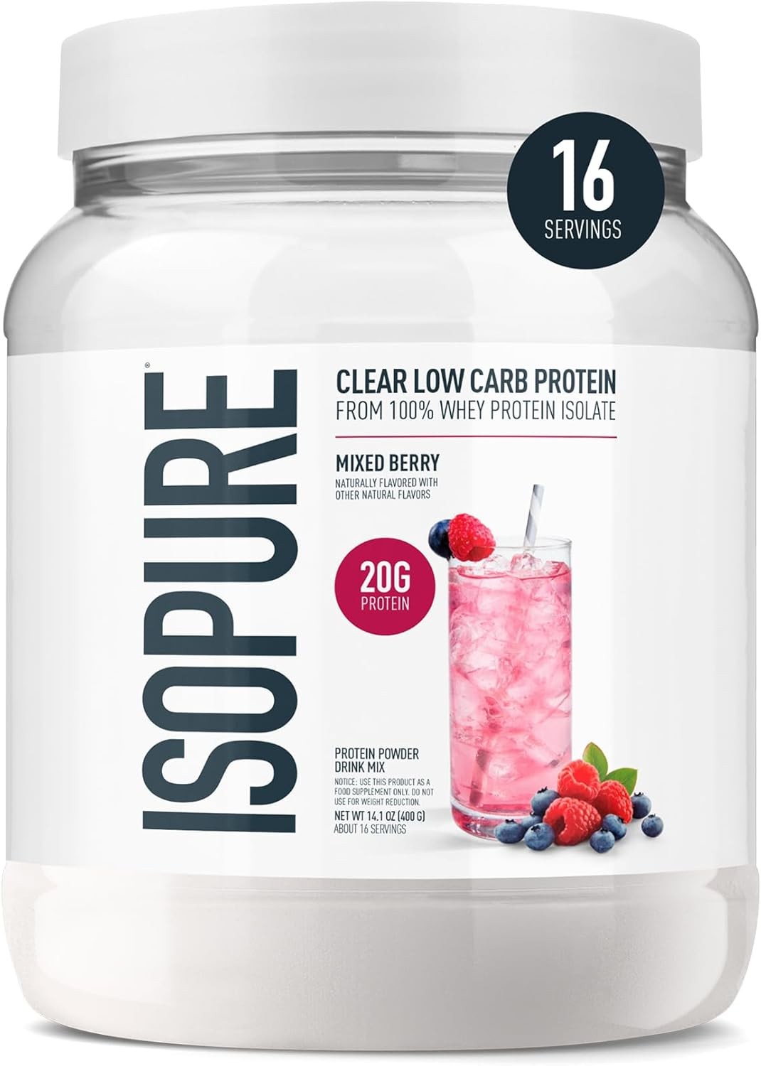 Isoe Clear Whey Isolate Protein Powder, Lactose Free, Gluten Free,