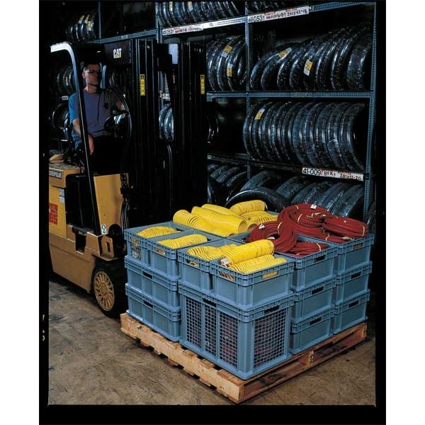 Akro-Mils 37208Grey Straight Wall Stackable Storage Container, 6.7 Gal, 15-3/4