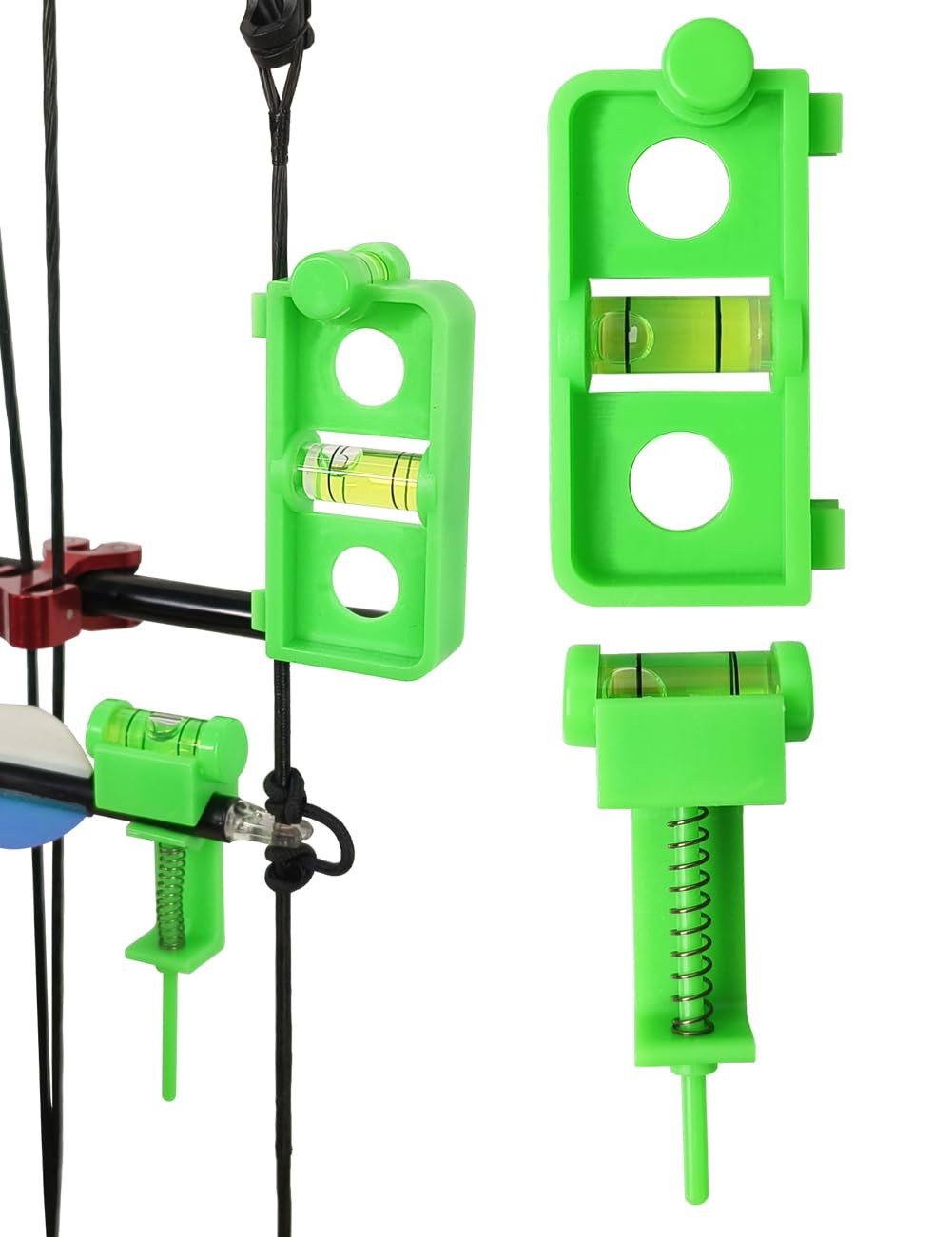 THREE ARCHERS Archery Bow Tuning and Mounting String Level Combo Kit Green