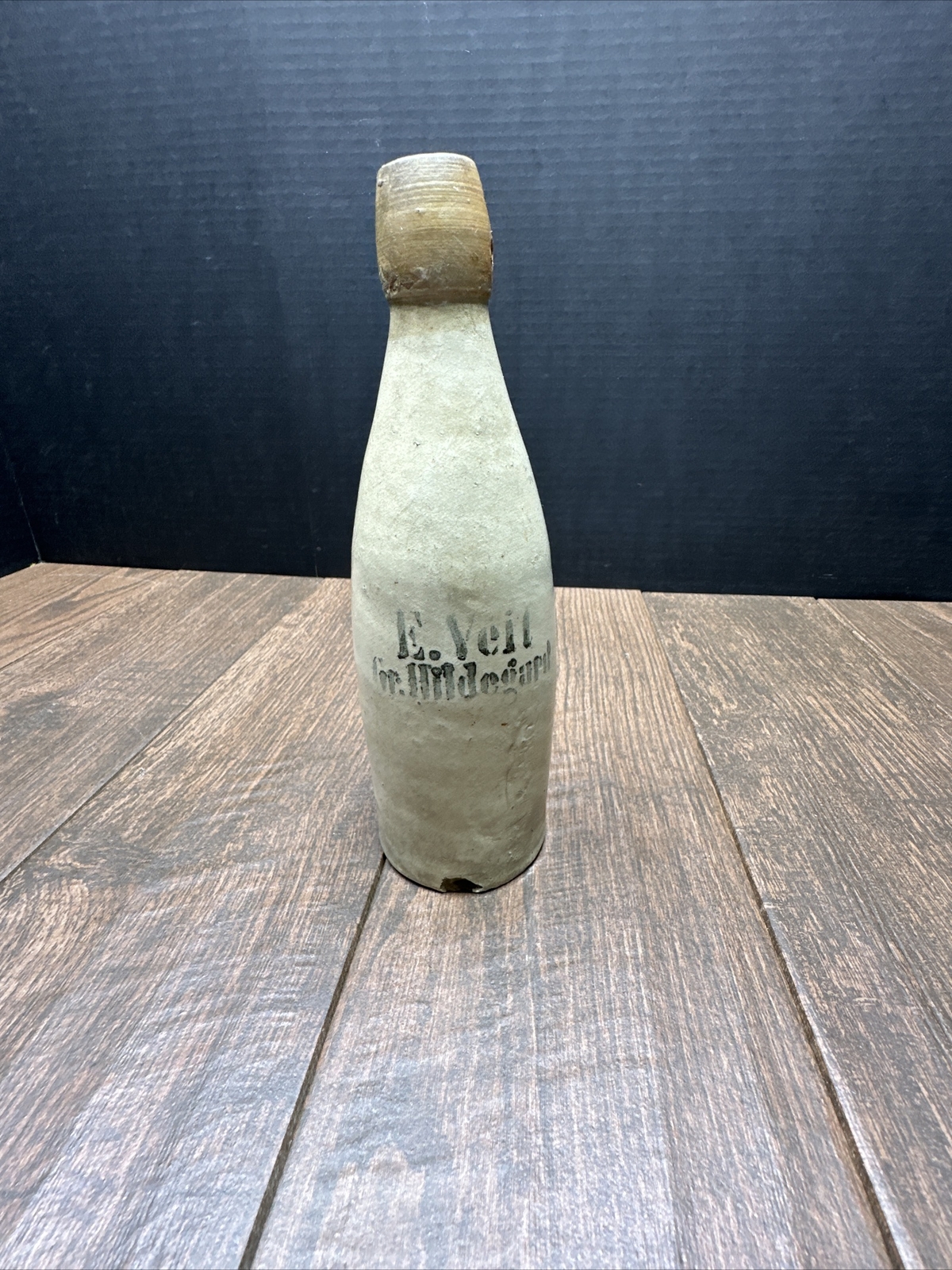 Vintage Glazed E.VEIL STONWARE BOTTLE