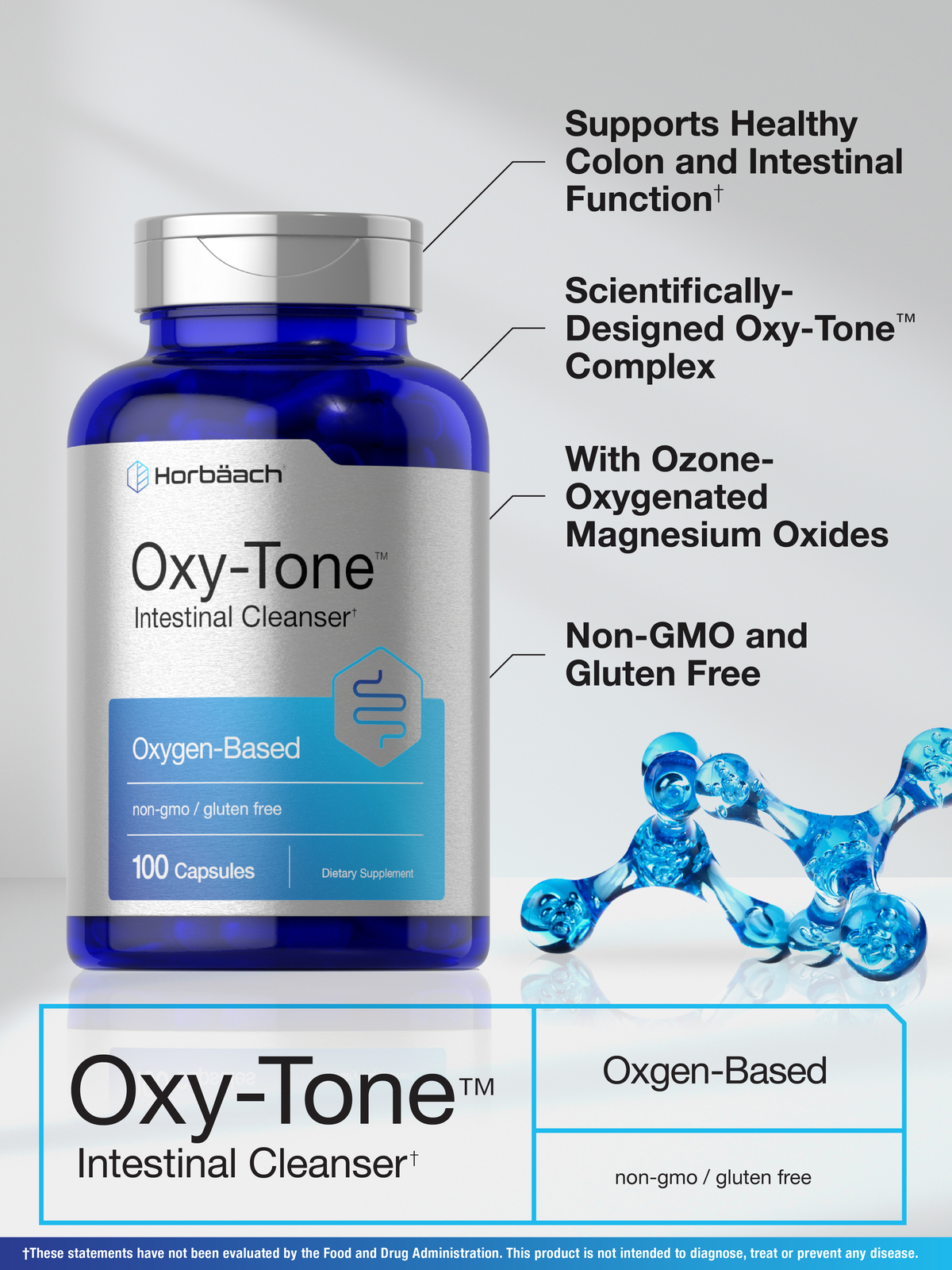 Oxygen Colon Cleanser | 100 Capsules | Intestinal Cleanser | by Horbaach