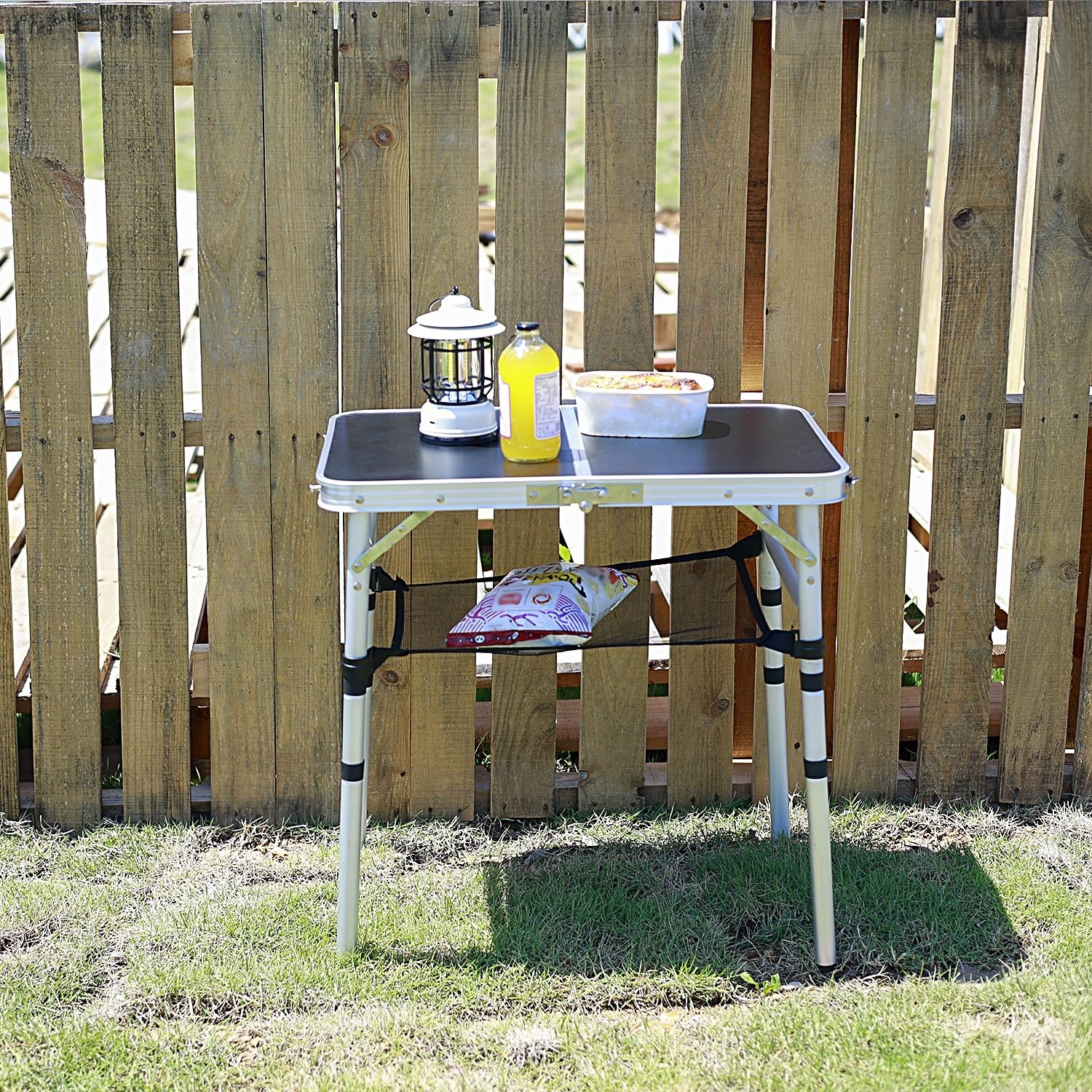 Portable Camping Table, Adjustable Height Aluminum Folding Table, Lightweight...
