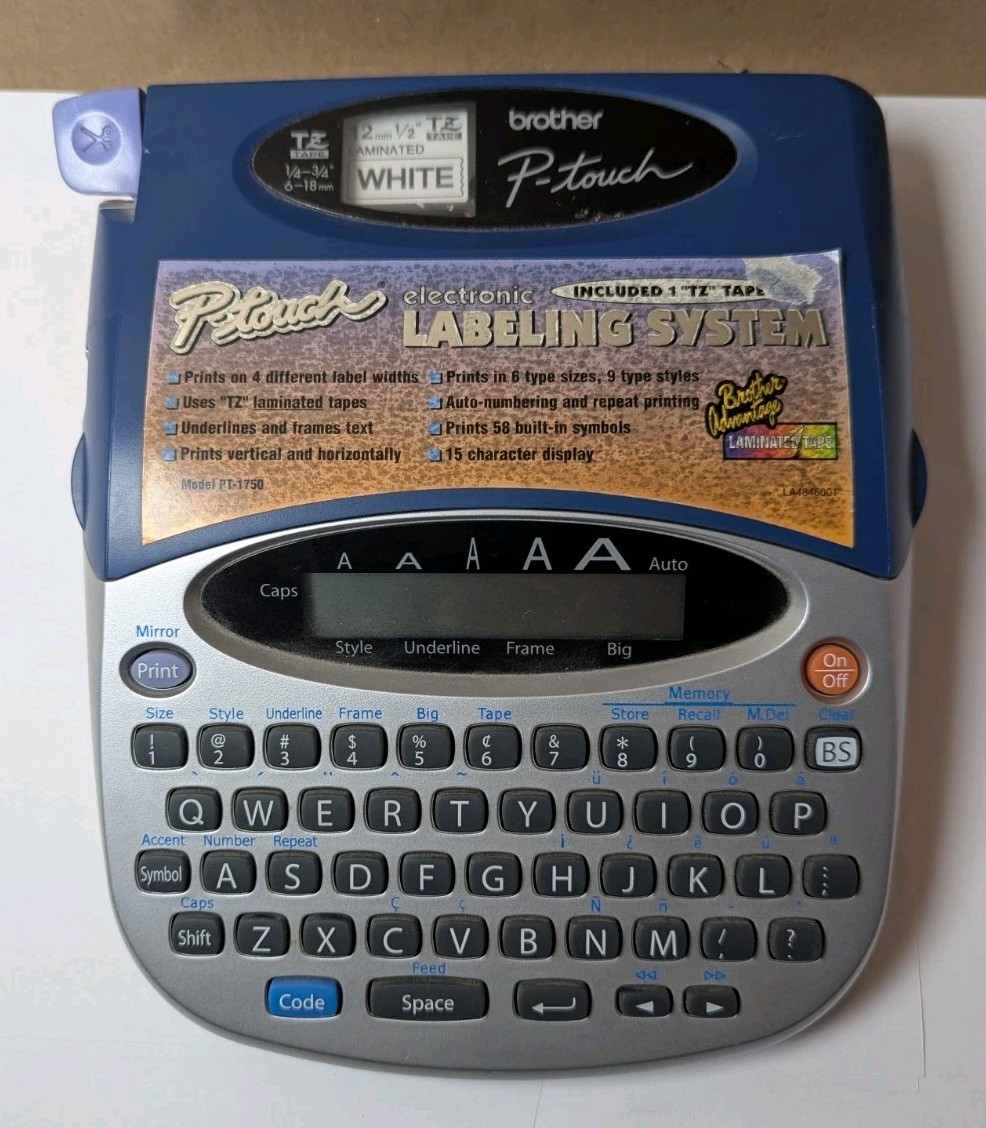 Vintage Brother P-Touch PT-1750 Label Maker Printer