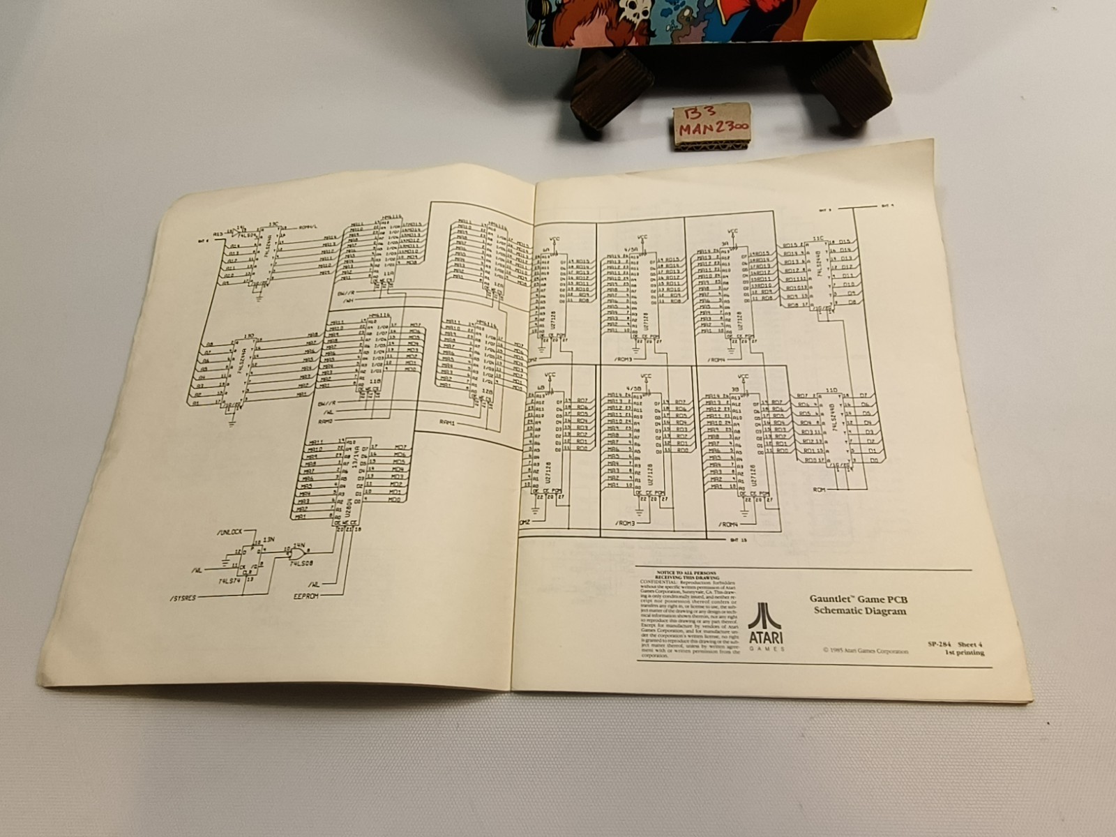 1985 ATARI GAUNTLET OPERATORS MANUAL AND SCHEMATIC PACKAGE SUPPLEMENT
