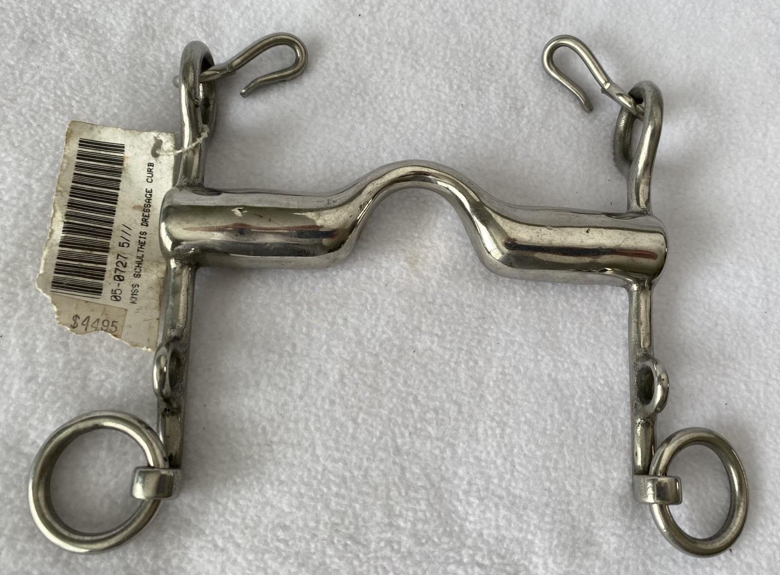 New w/Tag Stainless Steel DRESSAGE Weymouth CURB Bit~5"Ported THICK Hollow Mouth