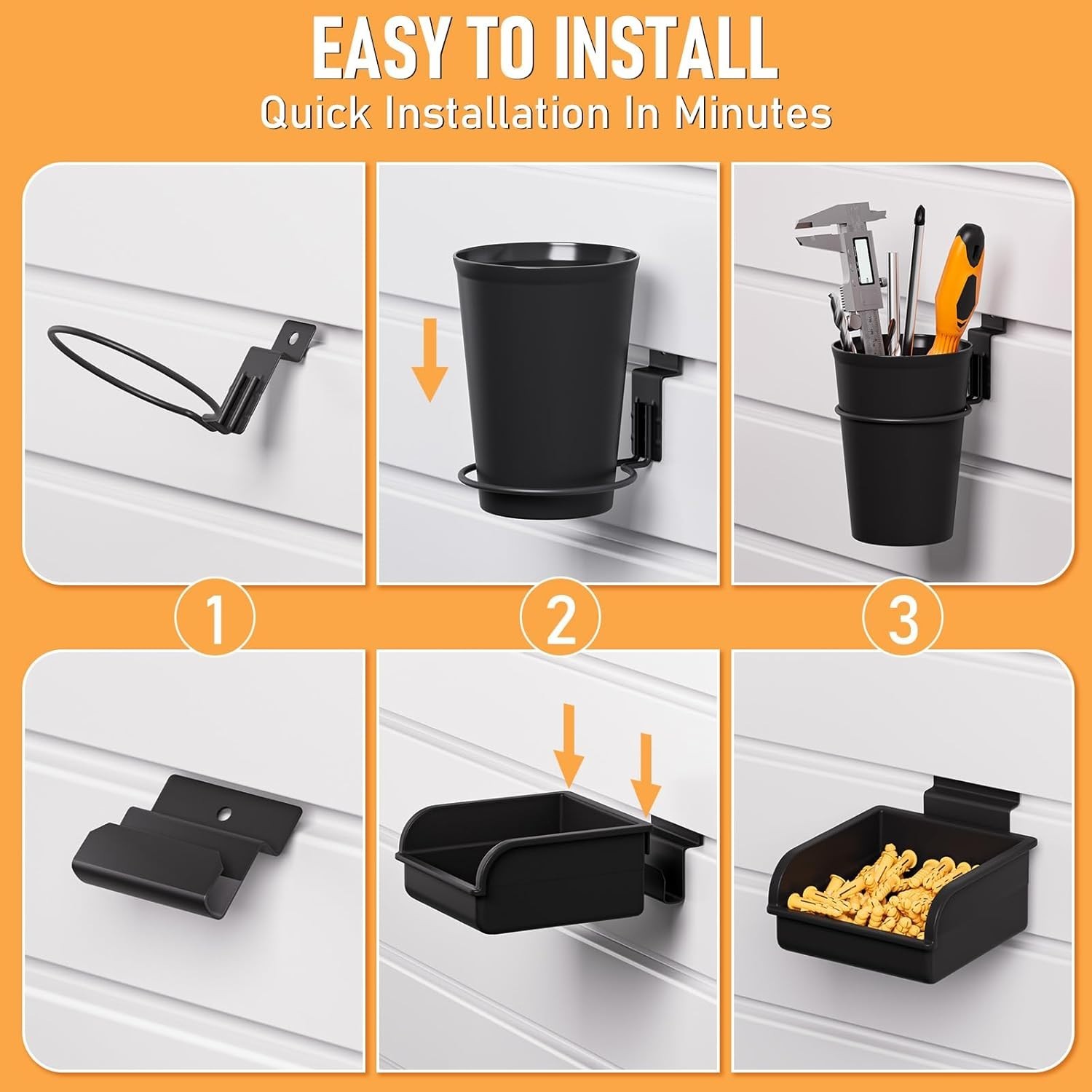 Multi-Piece Slatwall Accessories for Home Organization with Easy Installation