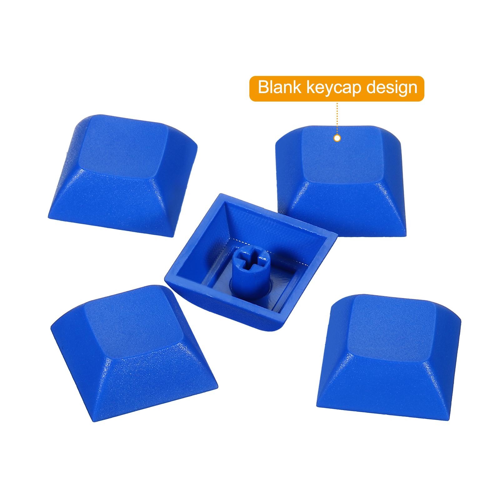 1U Blank Keycaps, 5 Pack MX Keyboard Replacement Universal PBT Mechanical, Blue