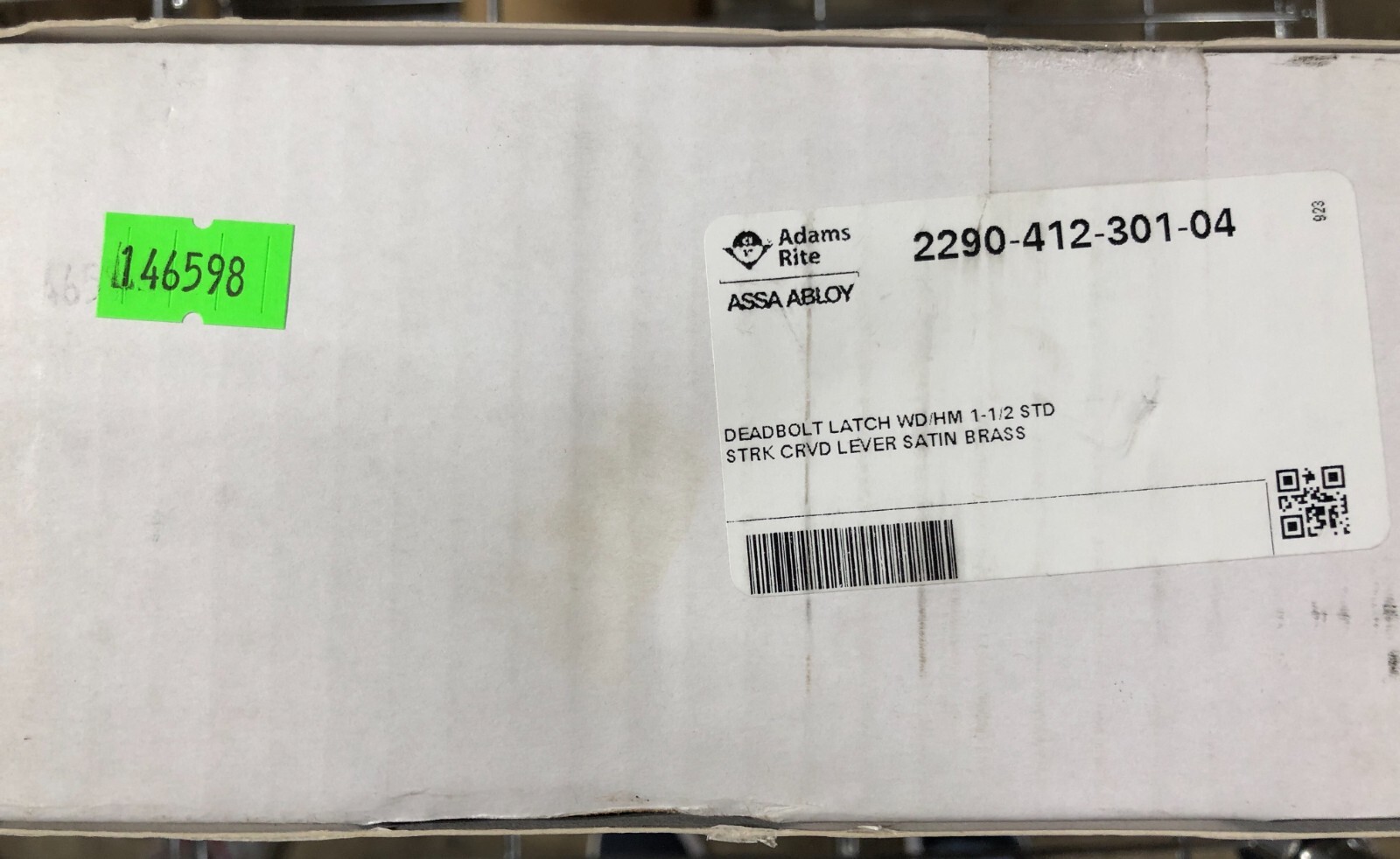 Adams Rite 2290-412-301-04 Deadbolt 1 1/2" STD Strike, crvd lever, satin brass