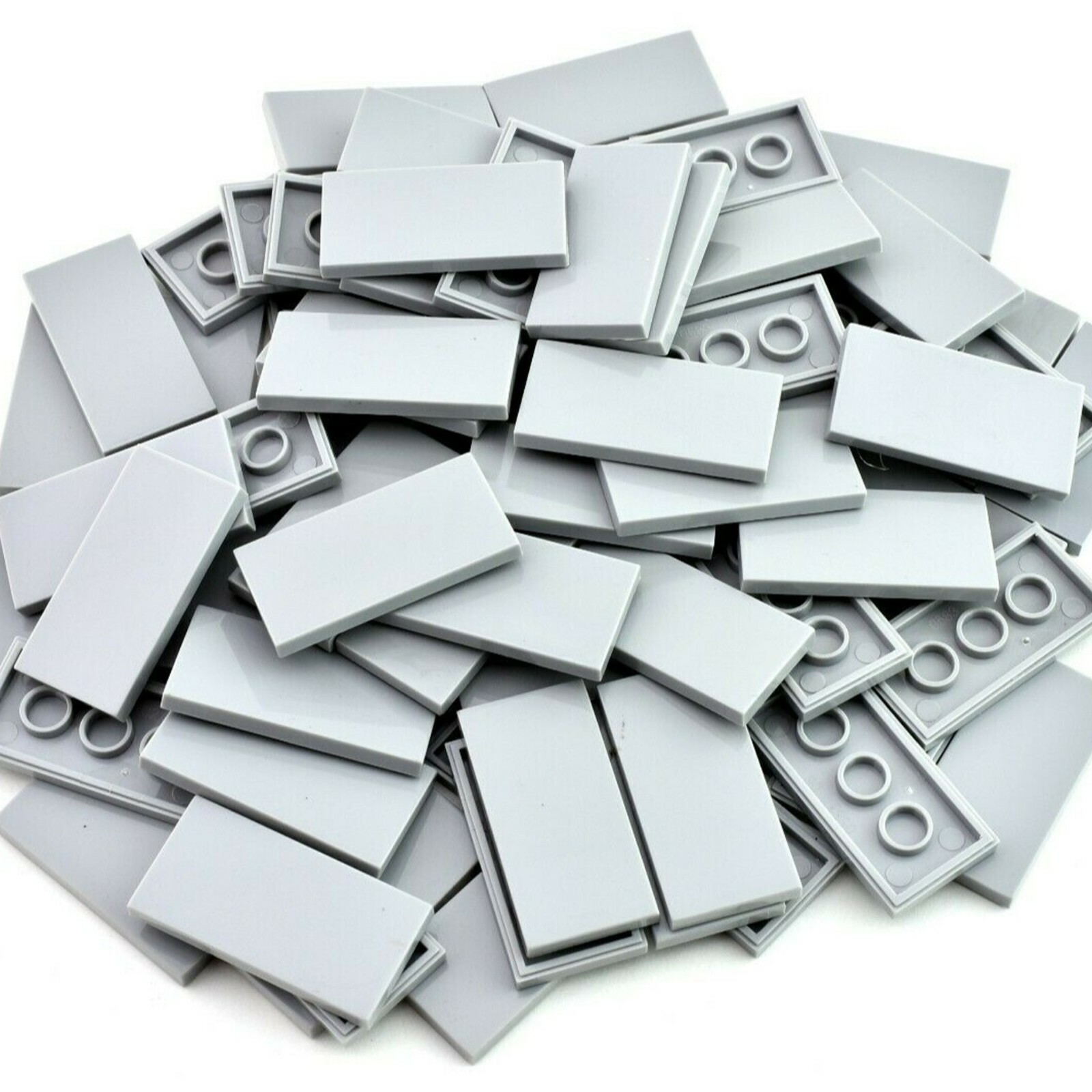 TCM BRICKS Light Bluish Gray 2x4 Tile Smooth X50 Compatible Parts Med Stone