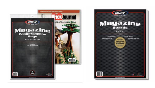 10 25 50 100 250 1000 BCW Brand Magazine Storage Bags Backing Boards Premade Lot