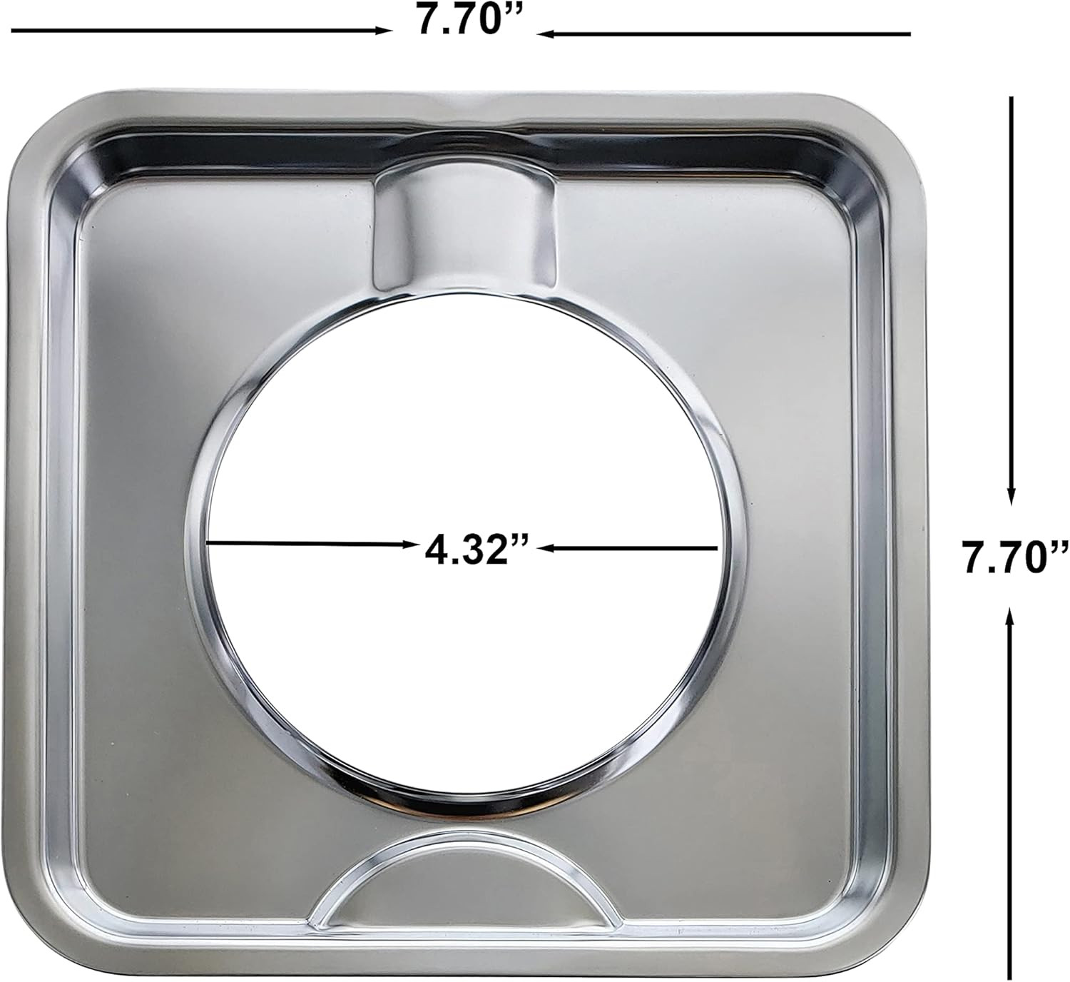 Made in the USA SGP-400 4 Pack Chrome Square Gas Range Drip Pan Directly Replace