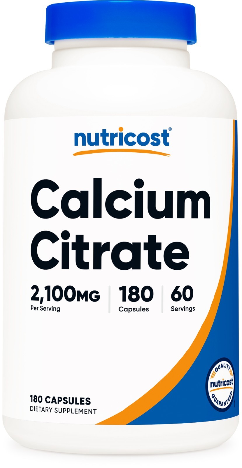Nutricost Calcium Citrate (2,100mg) 180 Vegan Capsules - GMO-Free, Gluten-Free