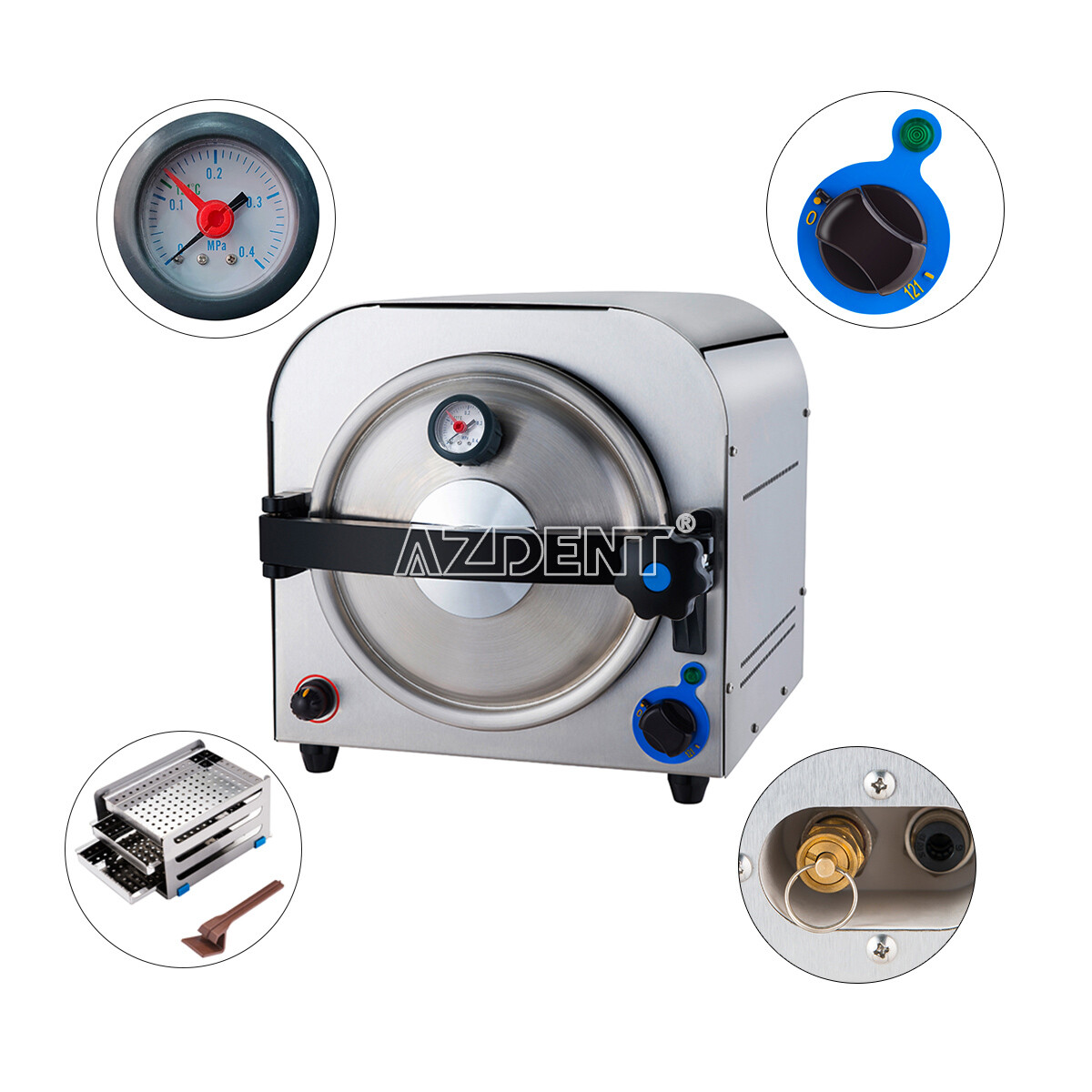 Dental Autoclave Steam Sterilizer Medical Drying Class B Steam Sterilizer + Gift