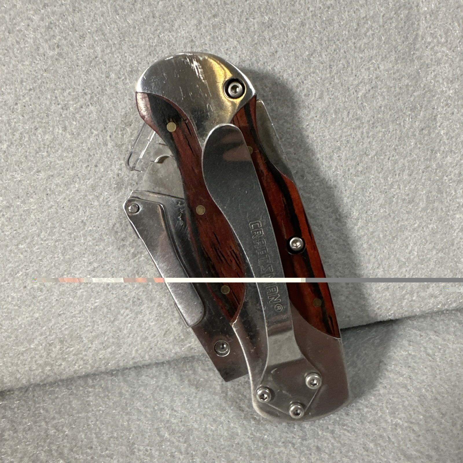 Craftsman Folding Utility Knife Lockback Box Cutter w/ Leather Sheath