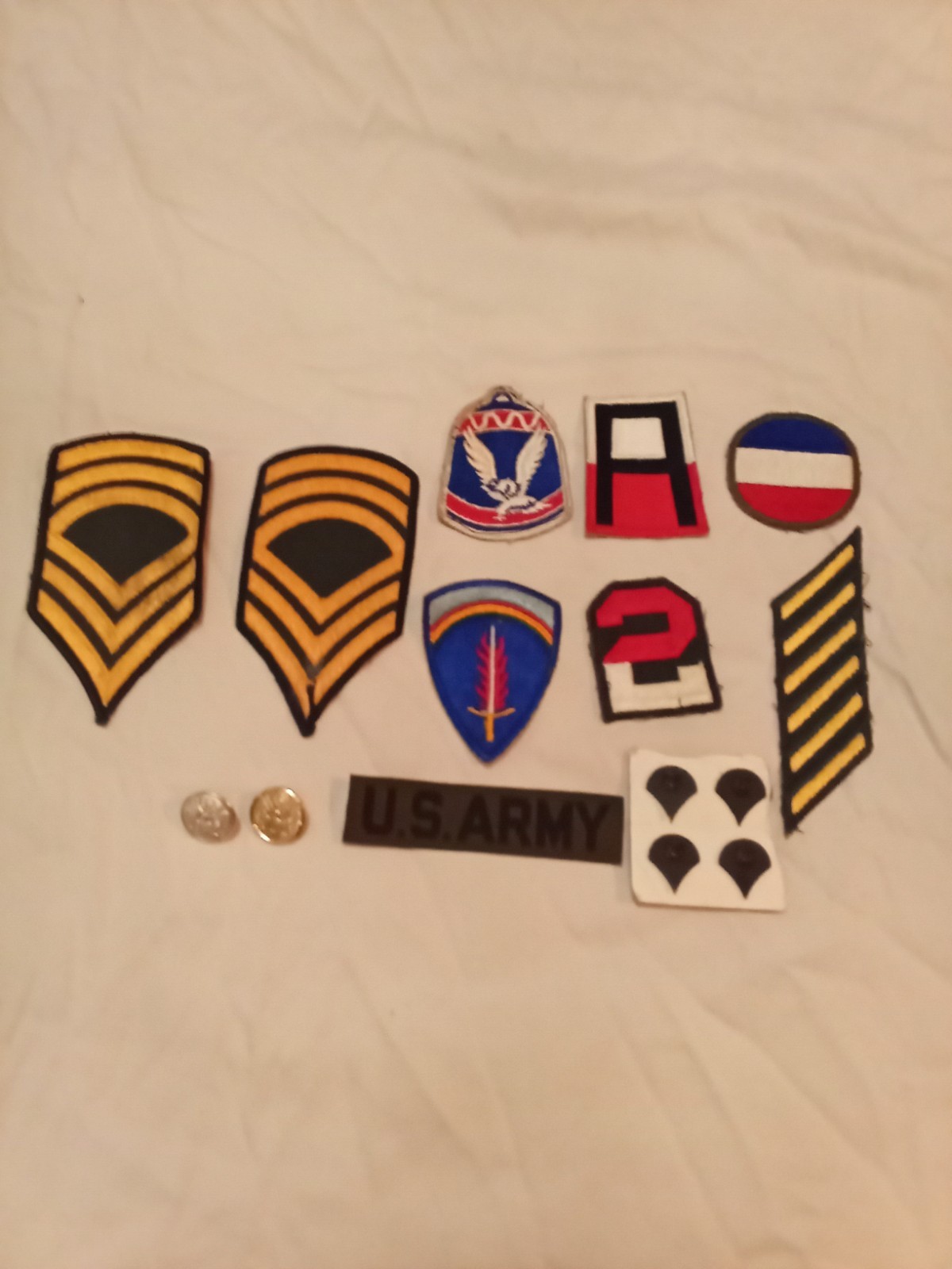 Vintage U.S. Army Service Patches And Pins