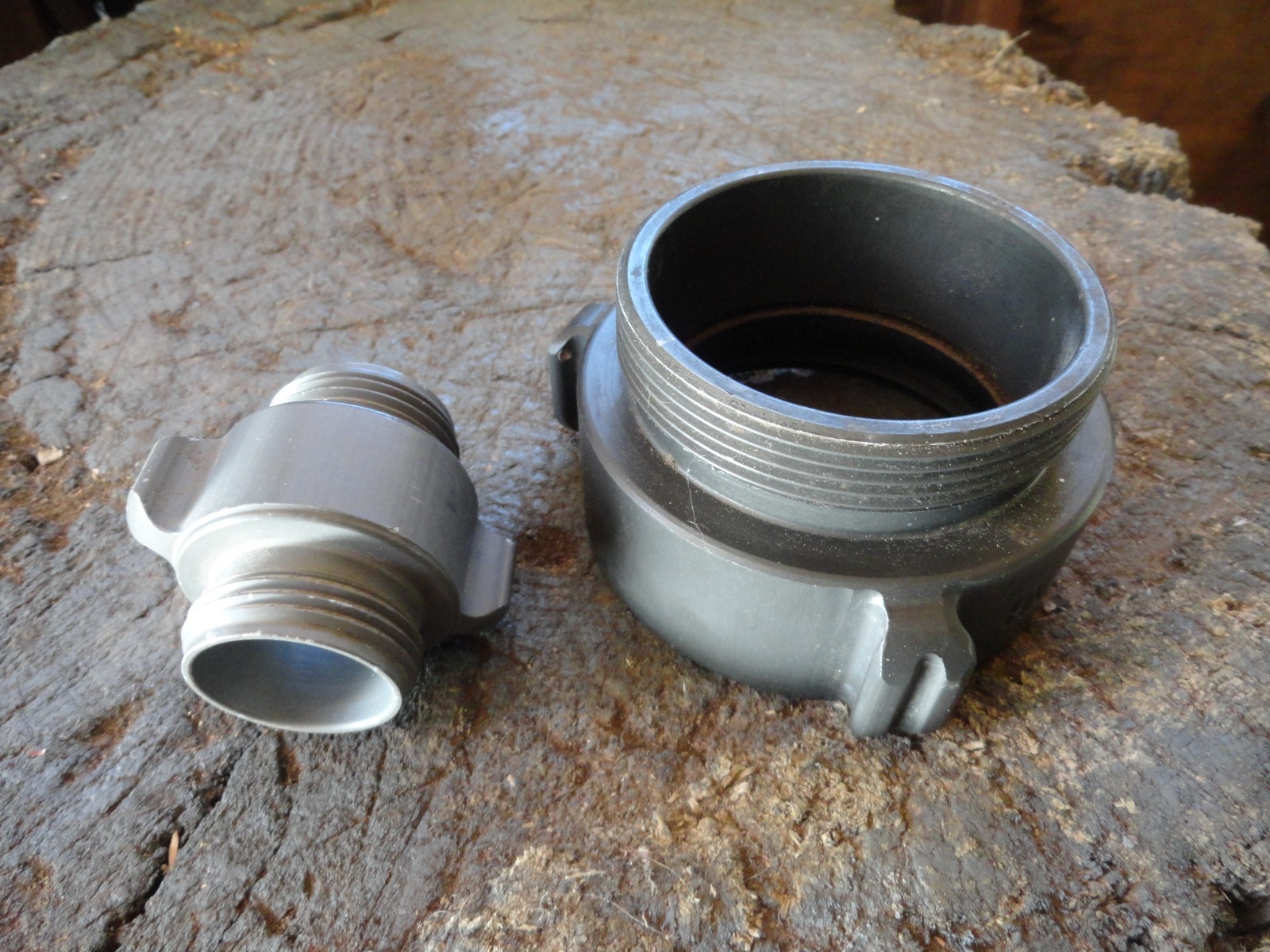 FIRE HOSE FITTINGS & 1" MALE TO MALE ADAPTER & 3" NH/A USED SEE PICTURES