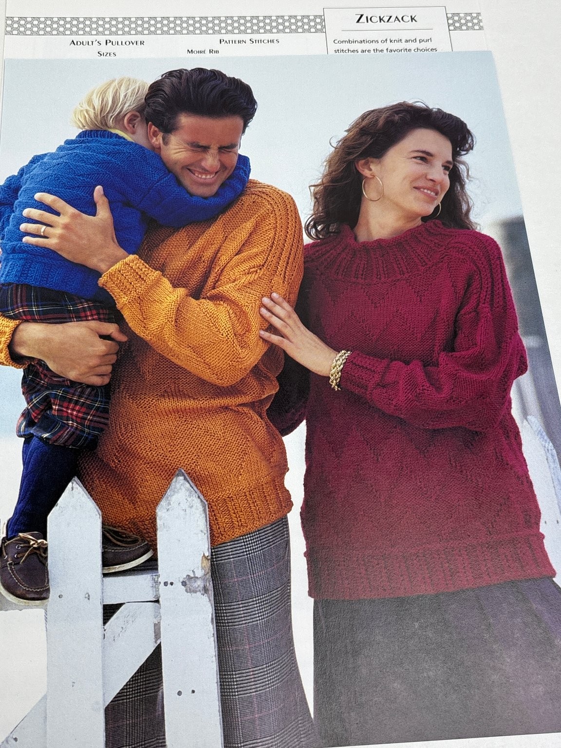 Adult's Pullover Knitting Pattern 38-49in Sizes Pages from Book