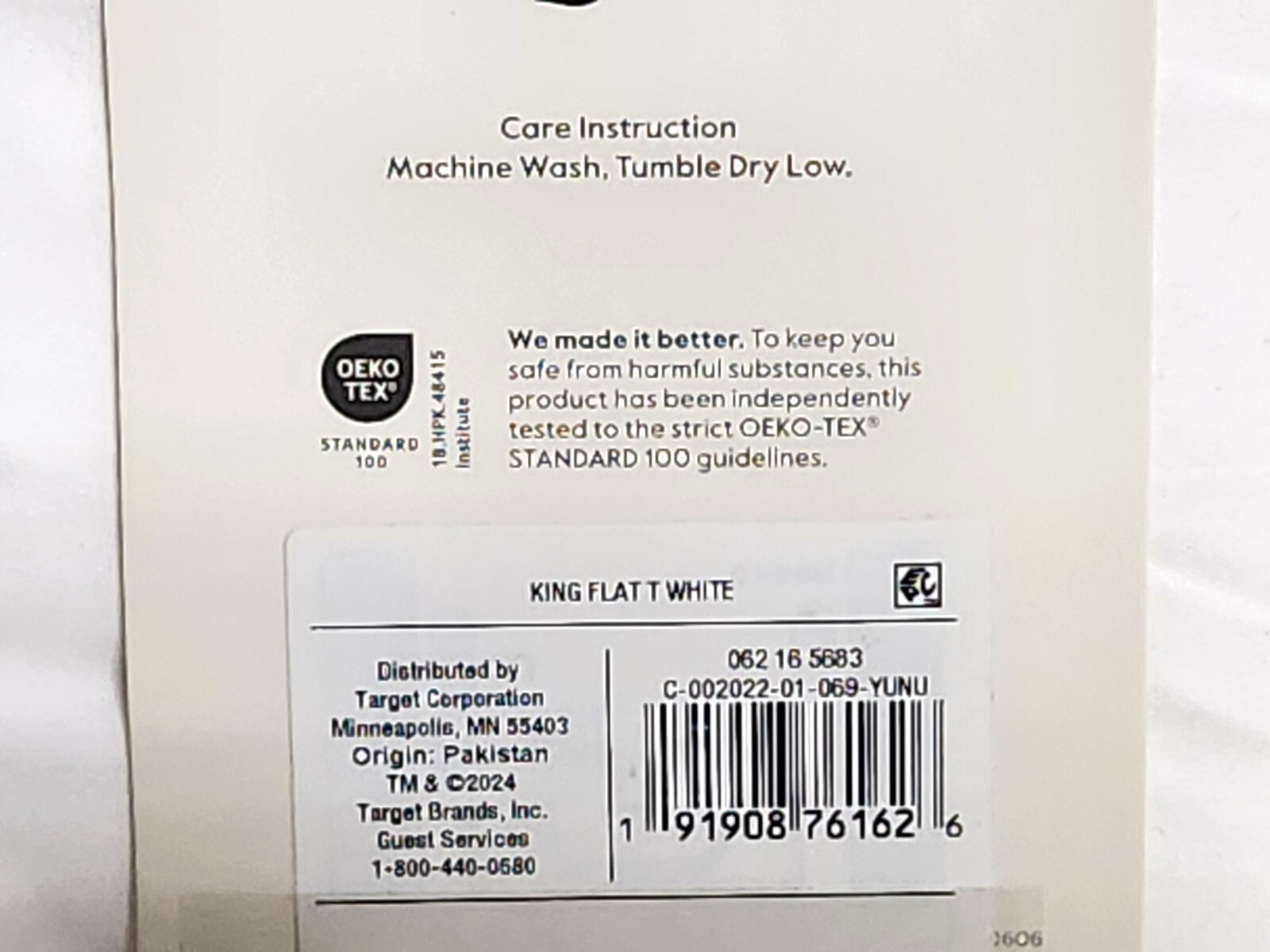 Threshold King Size 400 Thread Count Performance Flat Sheet - White